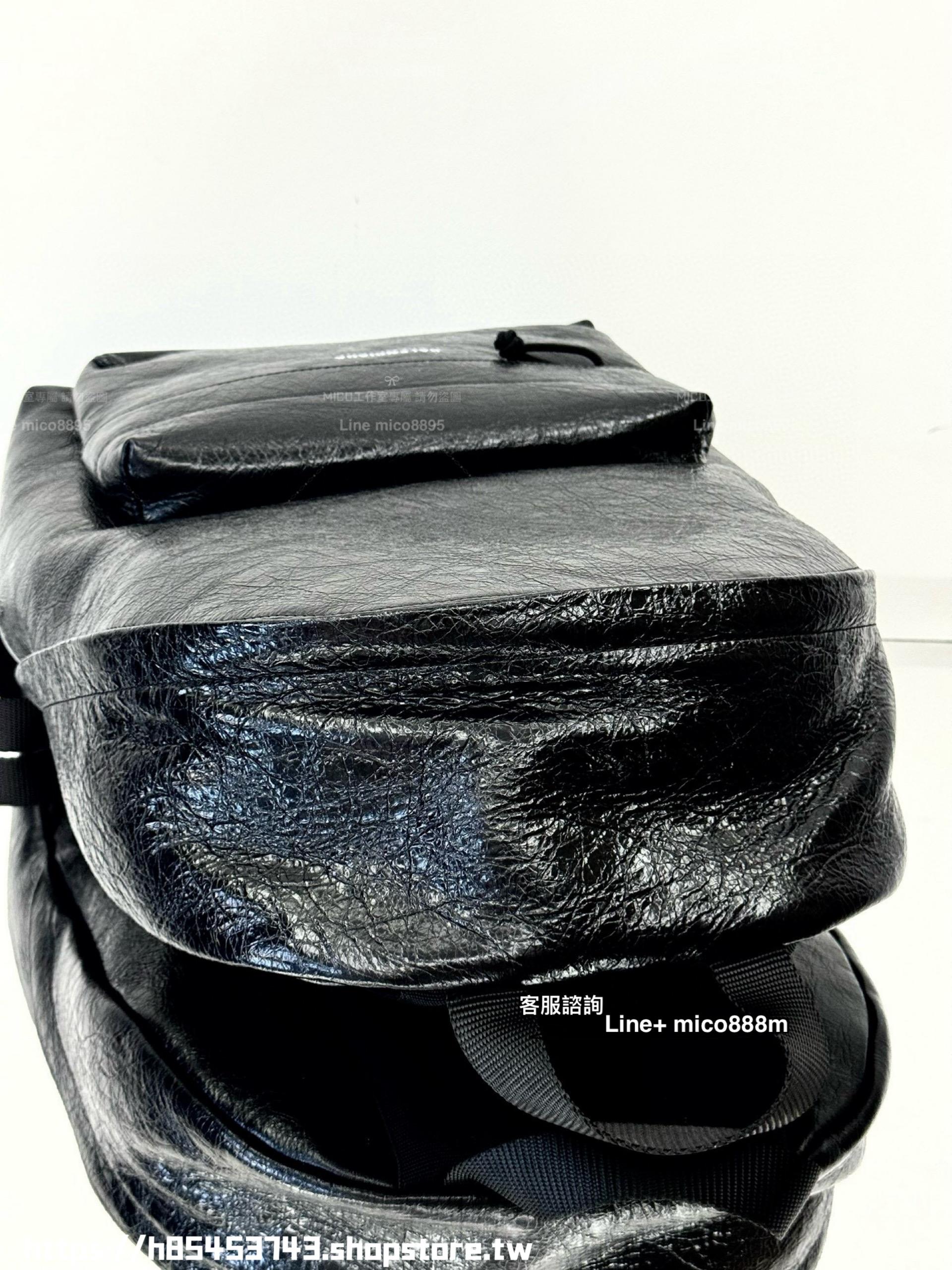 Balenciaga 巴黎世家 Explorer系列 油臘皮雙肩包/書包/厚背包 35cm