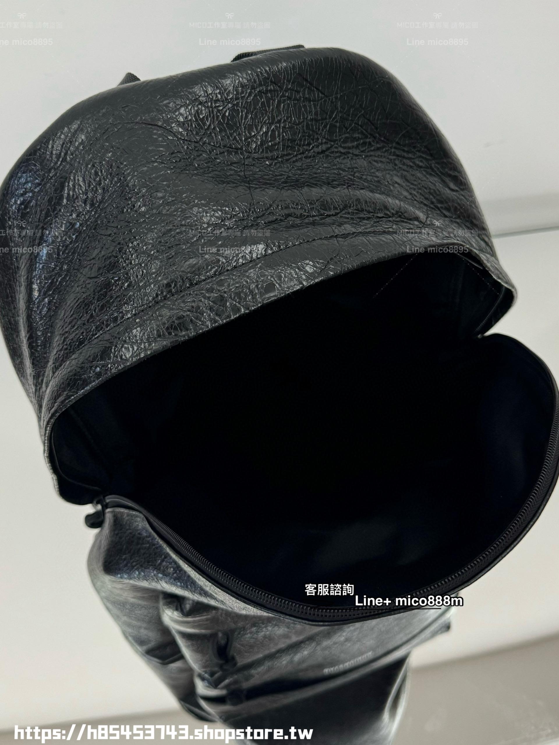 Balenciaga 巴黎世家 Explorer系列 油臘皮雙肩包/書包/厚背包 35cm