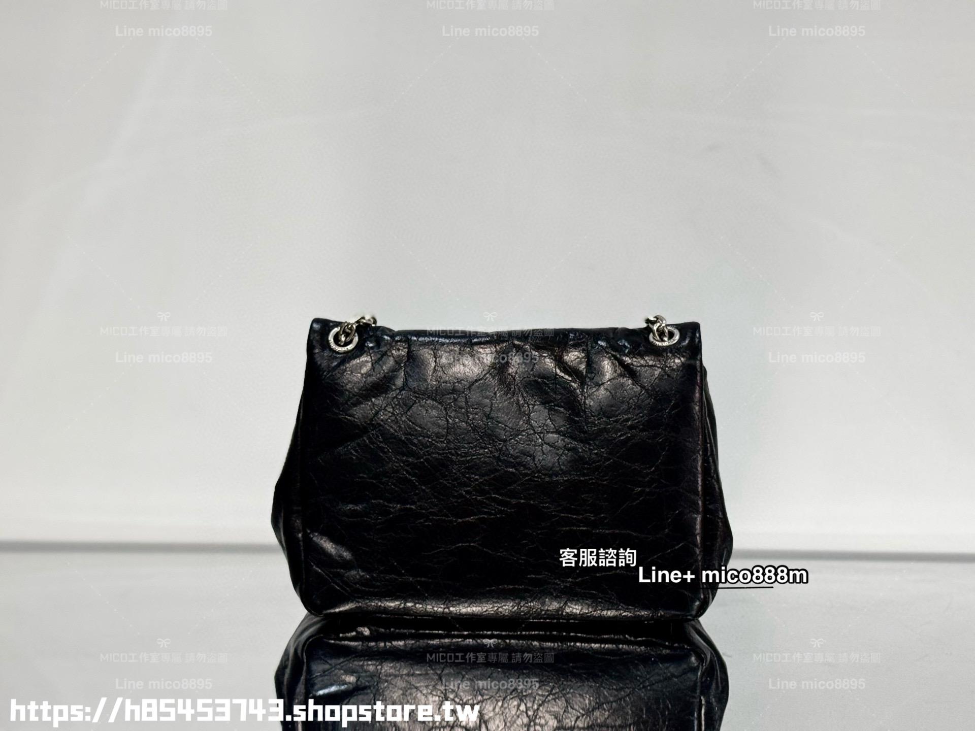 Balenciaga 巴黎世家 MINI尺寸 黑銀 monaco枕頭包 25cm