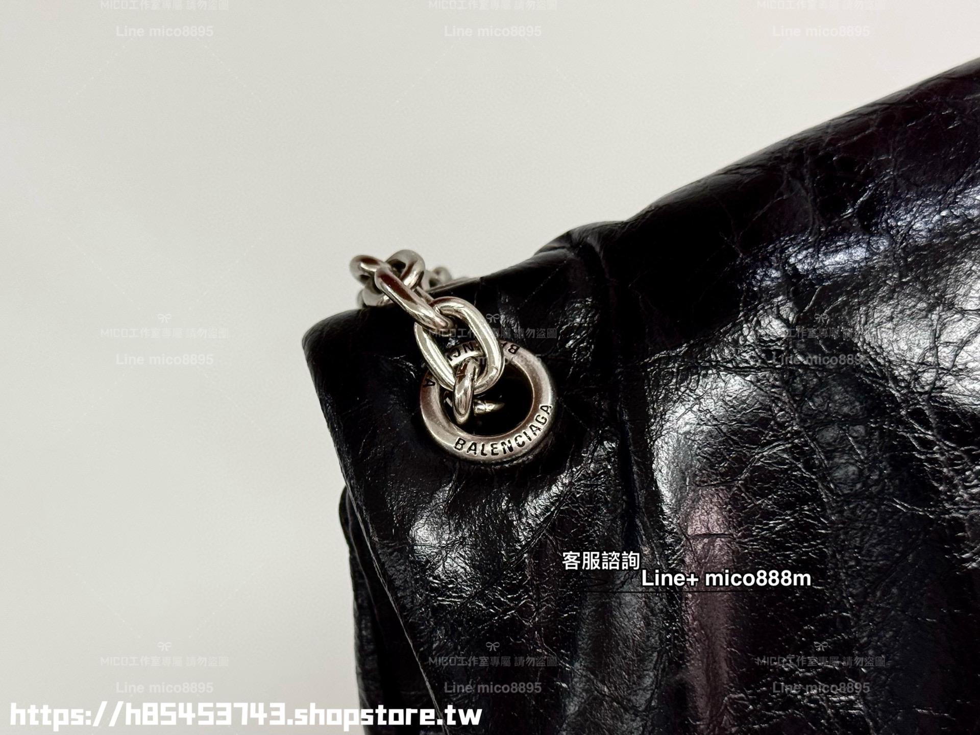 Balenciaga 巴黎世家 MINI尺寸 黑銀 monaco枕頭包 25cm