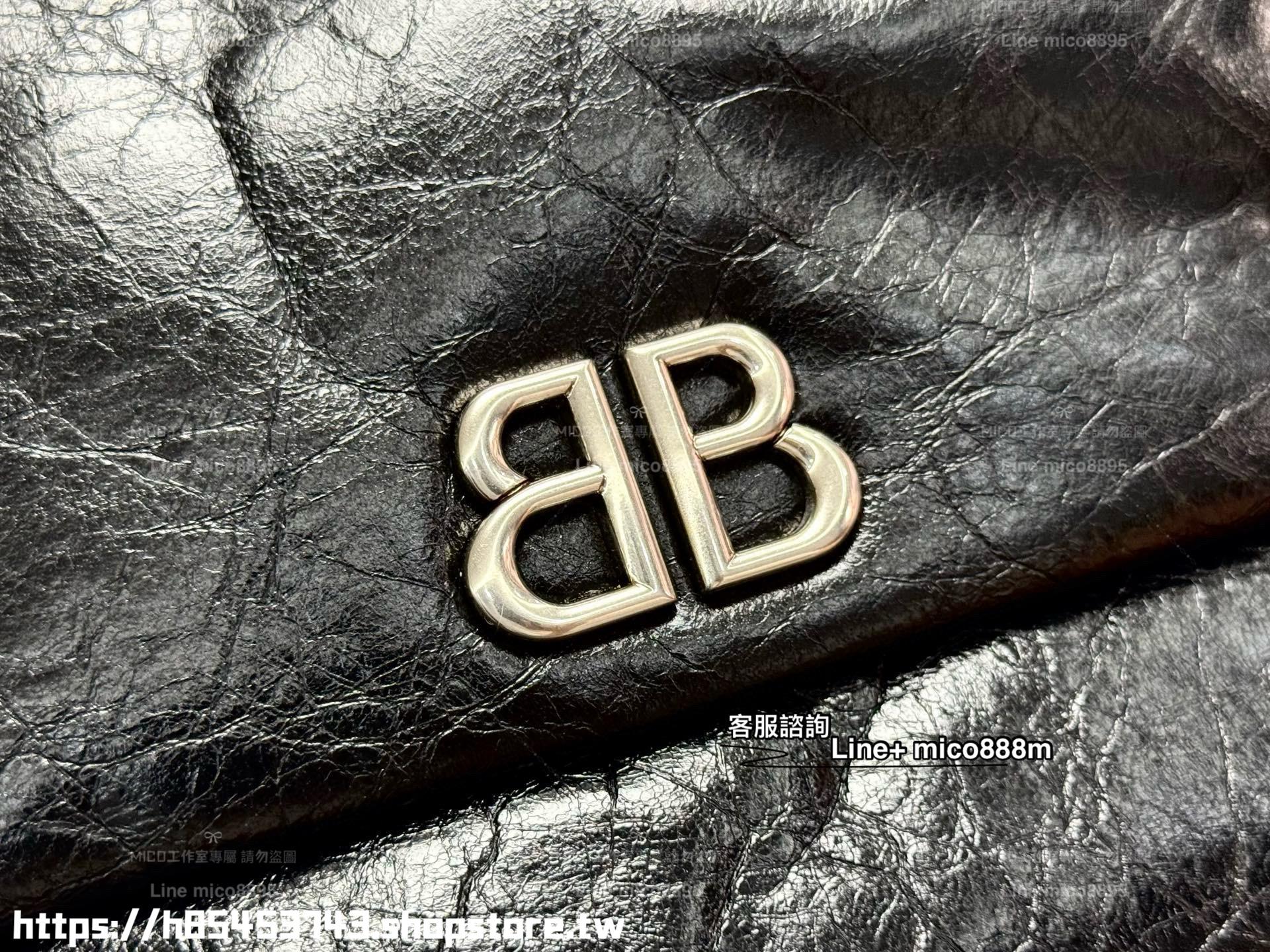 Balenciaga 巴黎世家 MINI尺寸 黑銀 monaco枕頭包 25cm