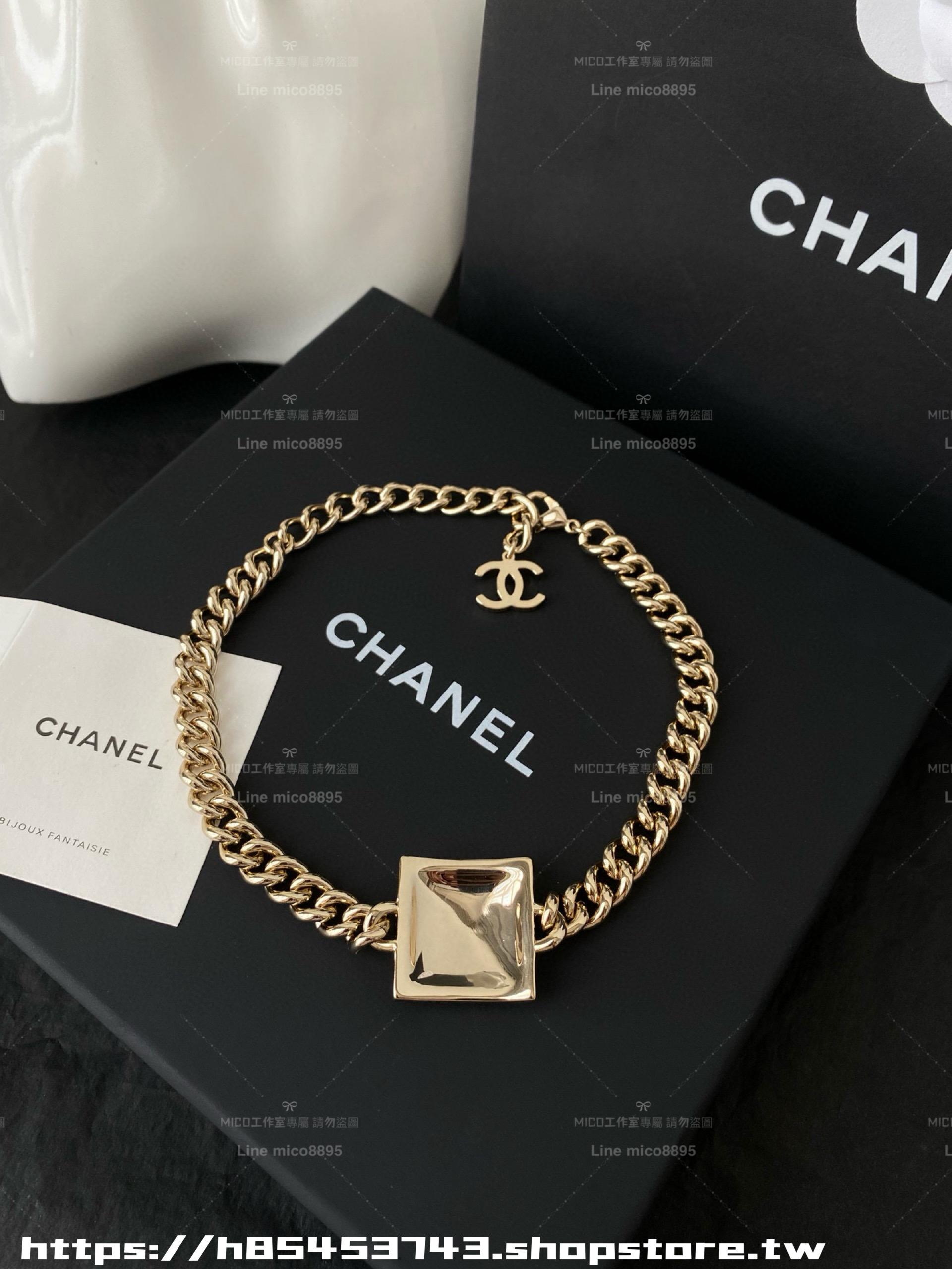 CHANEL 手工坊 黑白琺瑯方塊項鍊/Choker
