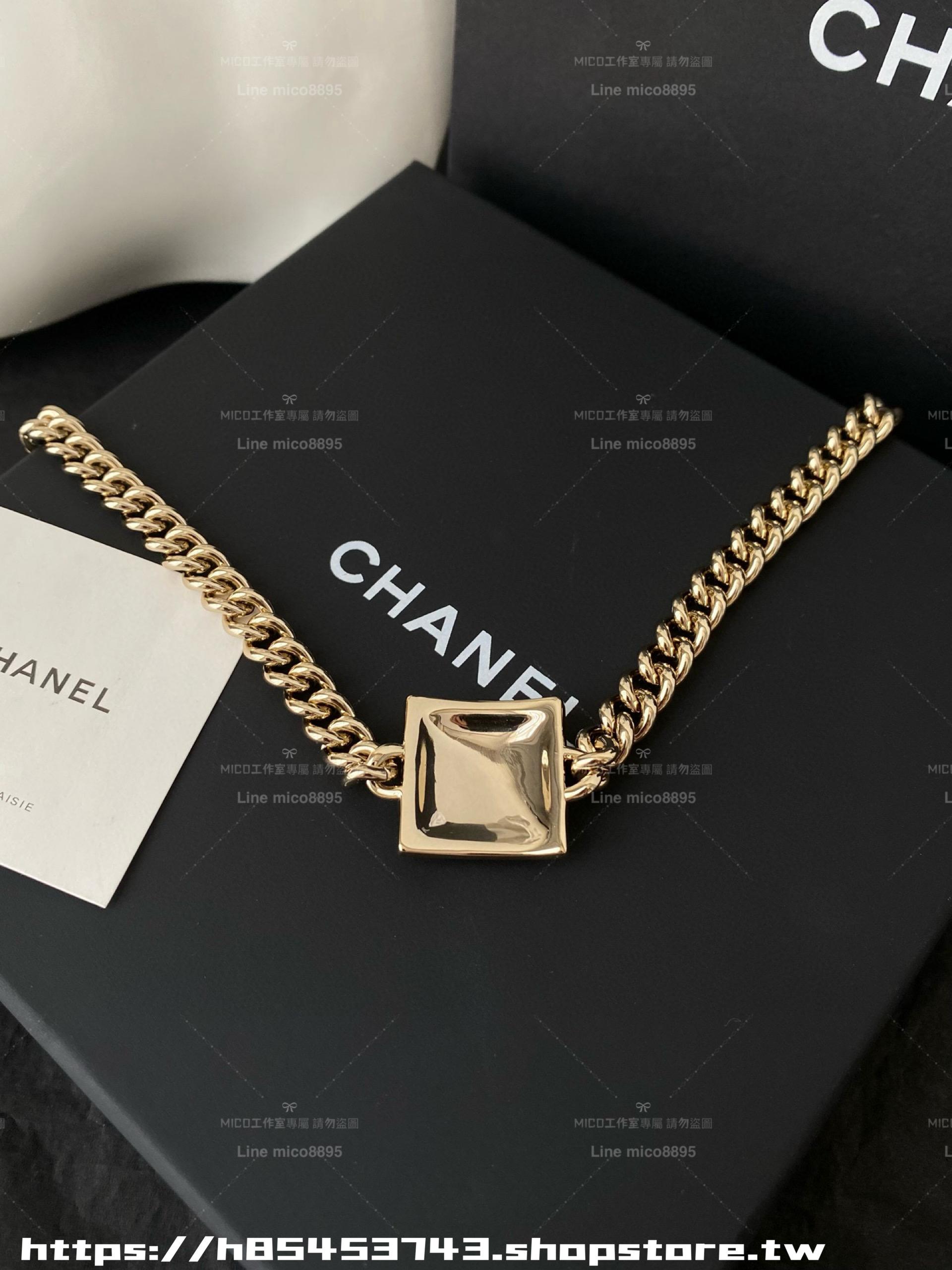 CHANEL 手工坊 黑白琺瑯方塊項鍊/Choker