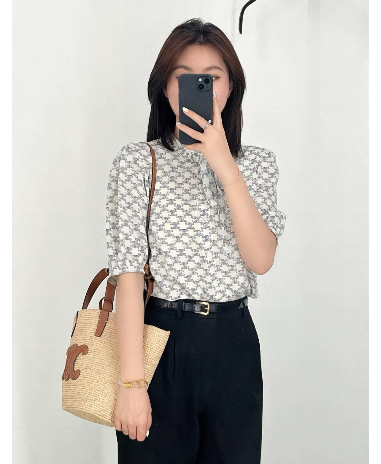 CELINE 夏日度假風系列 小號/22cm 可手提與肩背草編包購物袋
