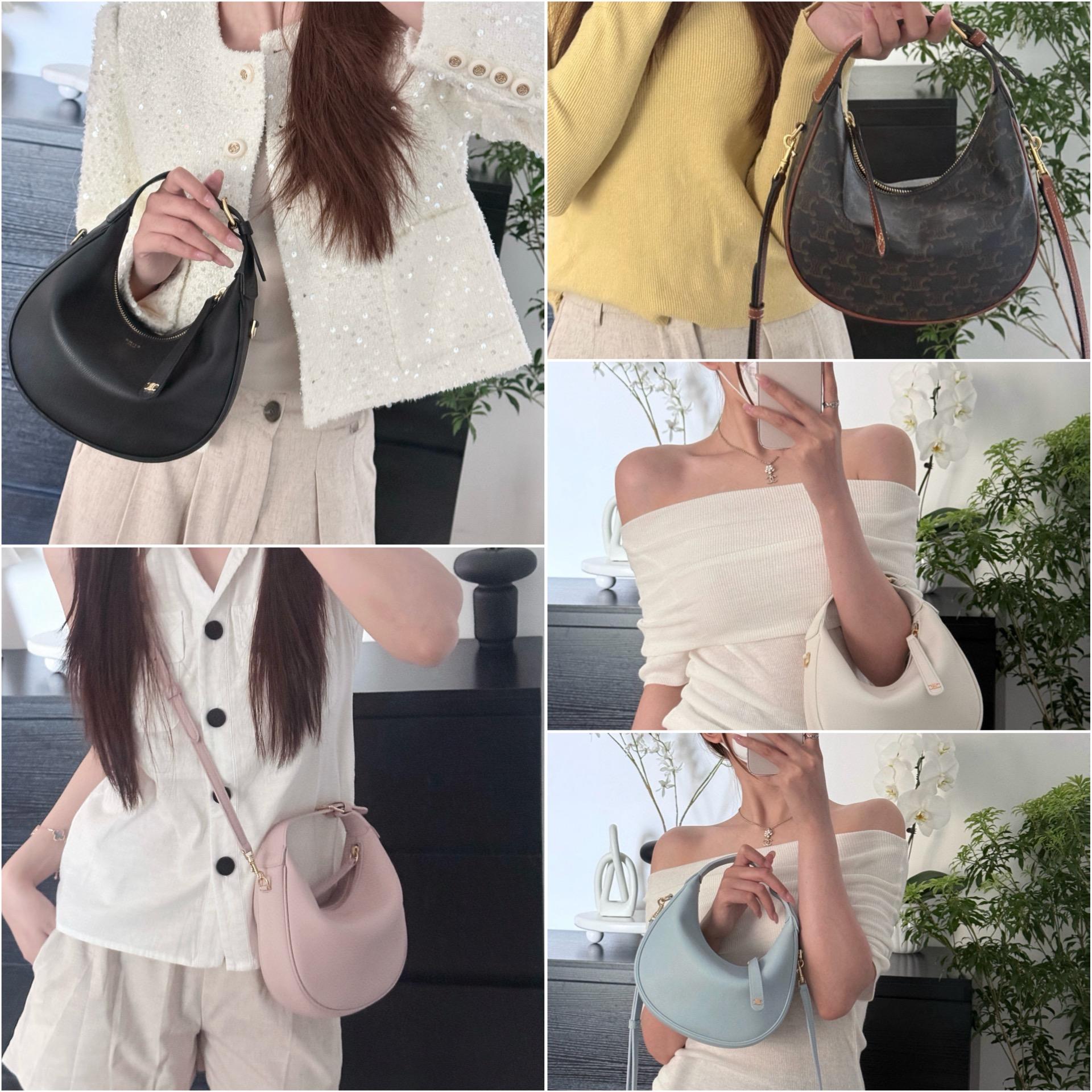 CELINE 低調簡約款 LULU彎月包 五個色 24cm