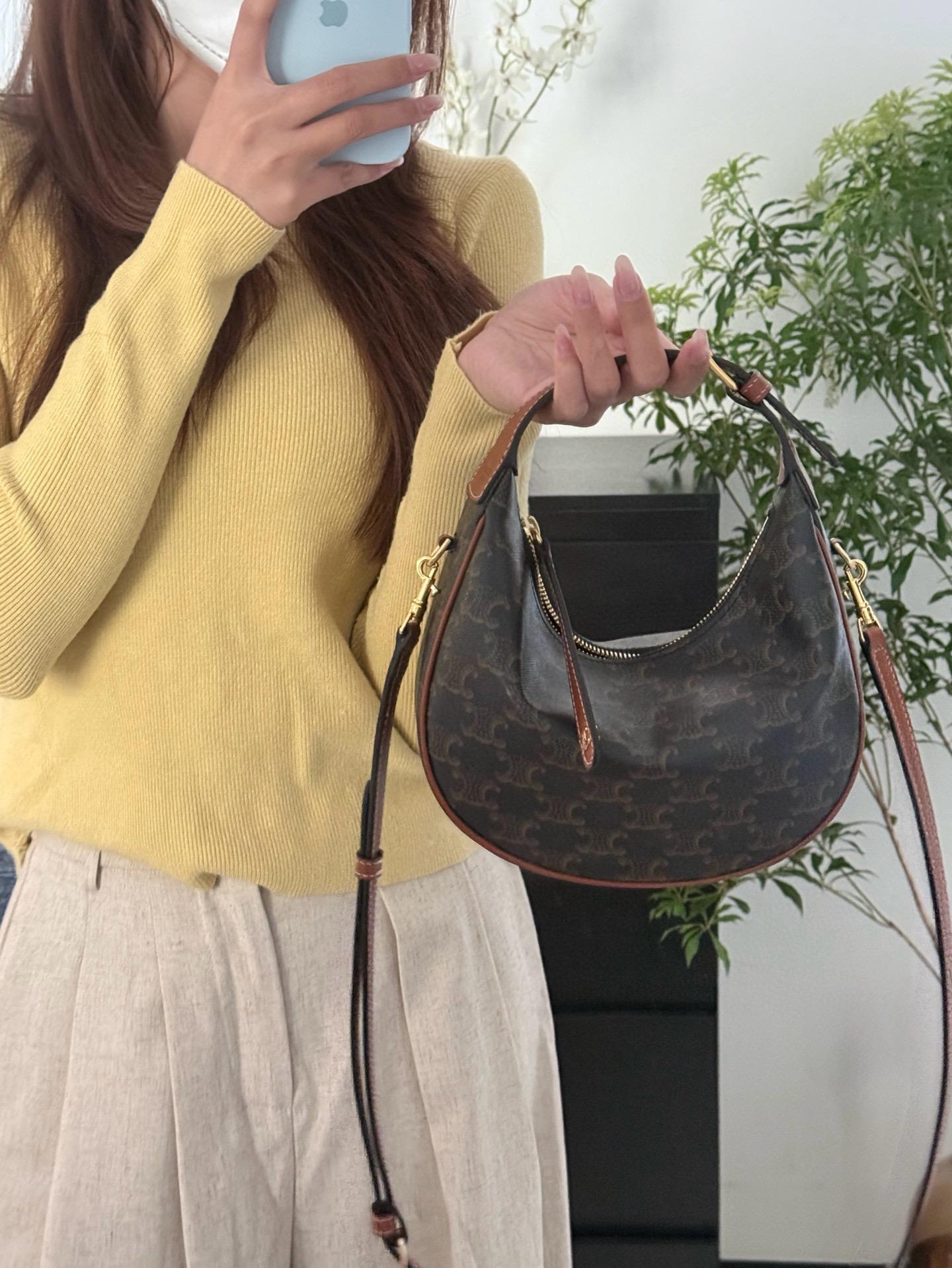 CELINE 低調簡約款 LULU彎月包 五個色 24cm