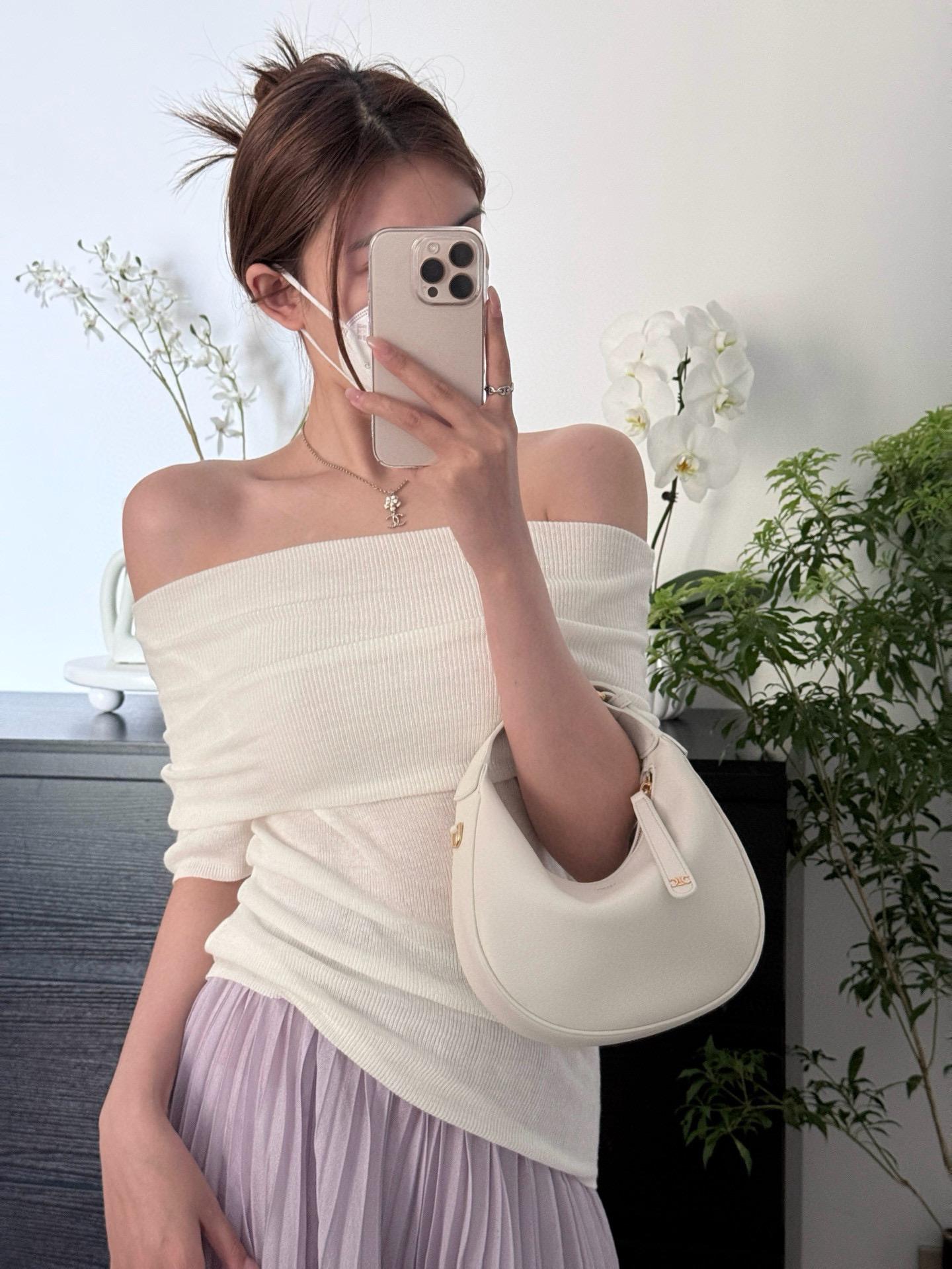 CELINE 低調簡約款 LULU彎月包 五個色 24cm
