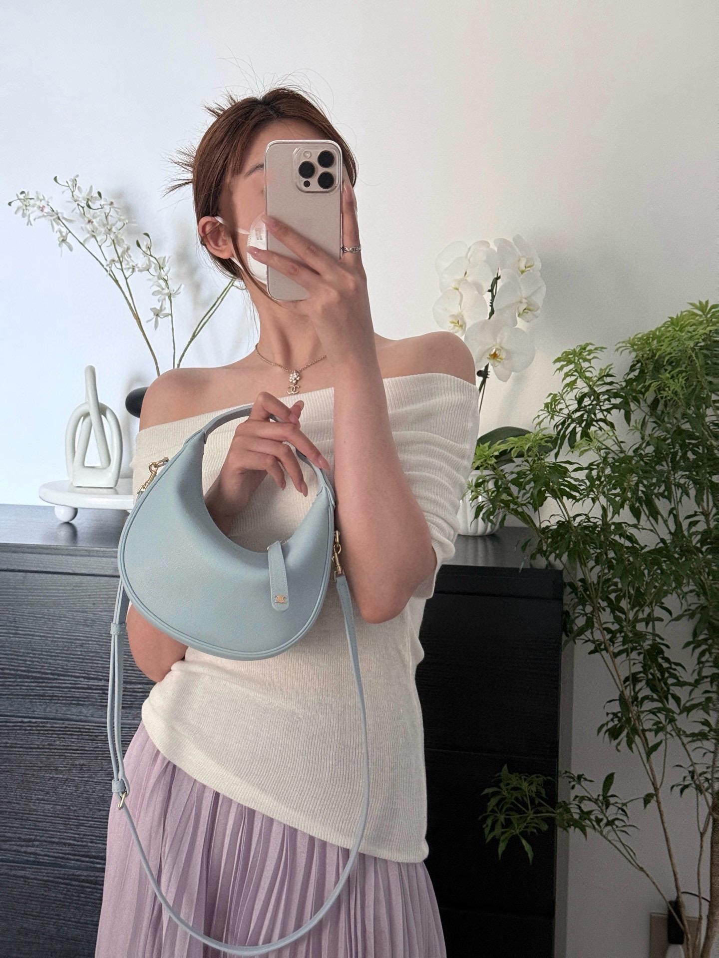 CELINE 低調簡約款 LULU彎月包 五個色 24cm
