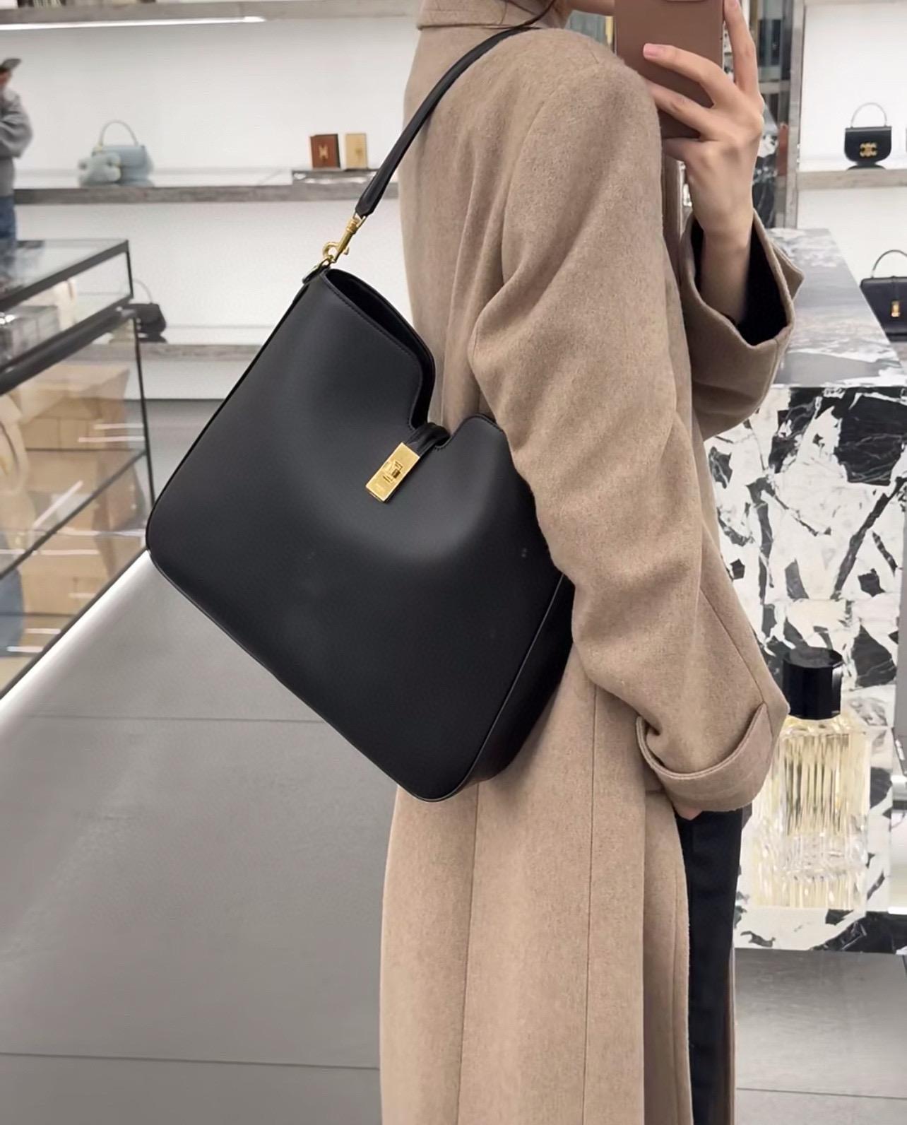 CELINE 中號 光滑牛皮革 16 Soft 購物包/肩背包 36cm