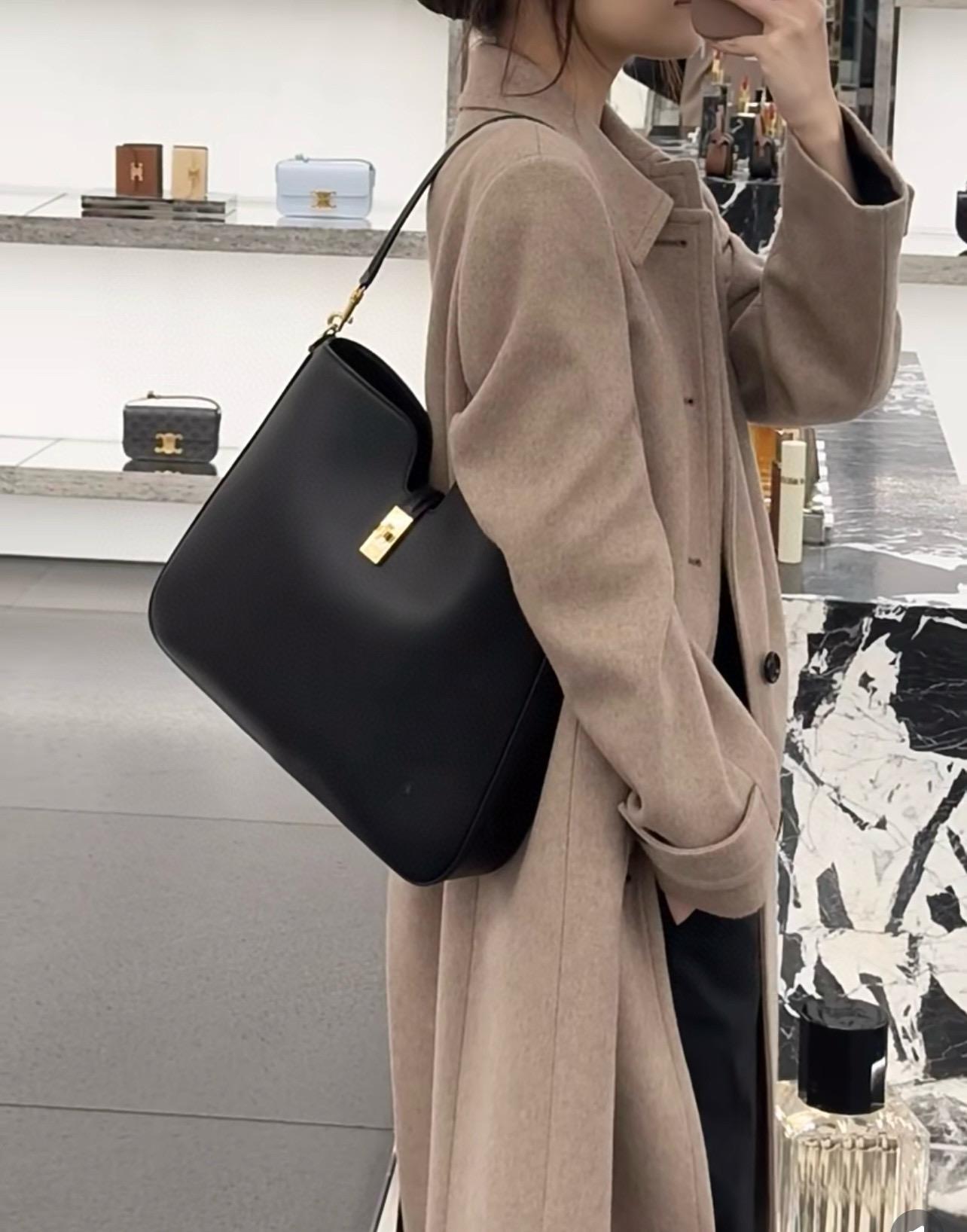 CELINE 中號 光滑牛皮革 16 Soft 購物包/肩背包 36cm