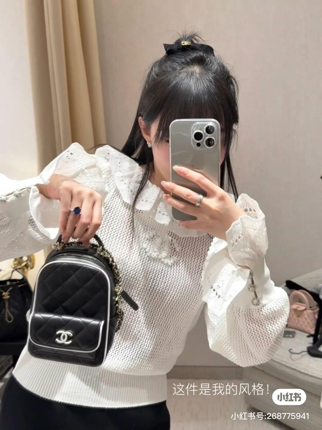 CHANEL | 25P荷葉領針織衫 宮廷風