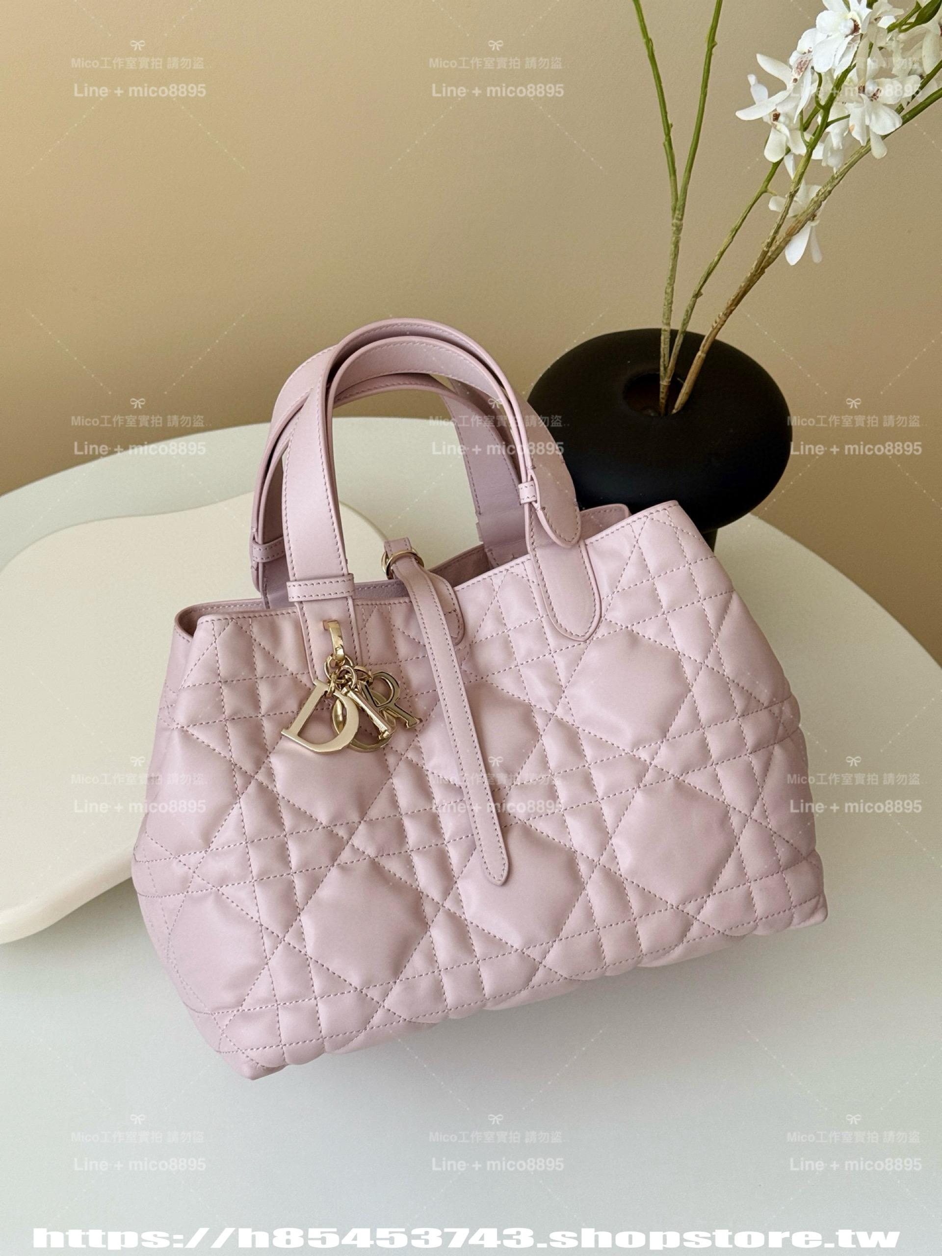 Dior 櫻花粉/中號 Toujours 手提購物袋 28cm