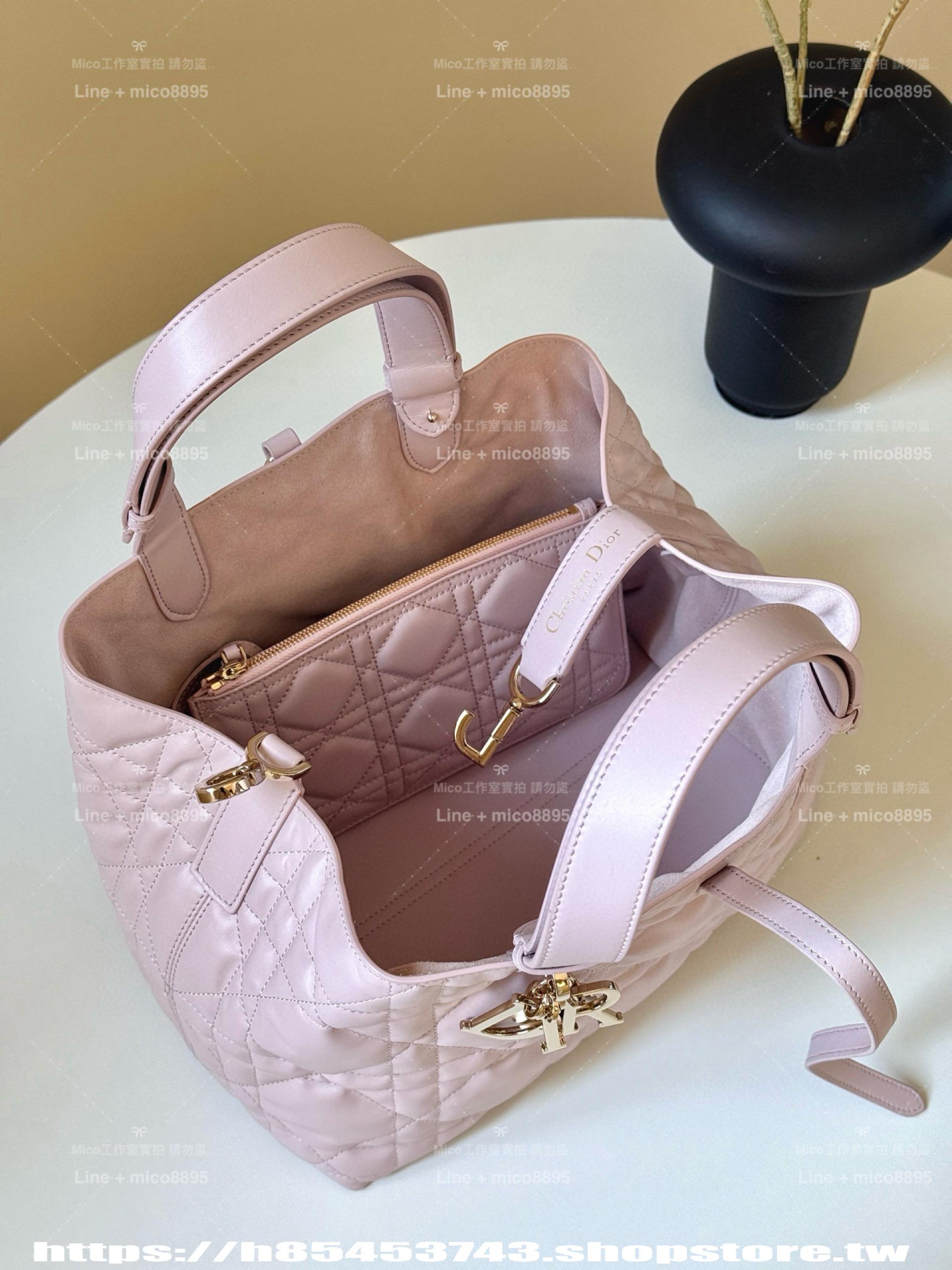 Dior 櫻花粉/中號 Toujours 手提購物袋 28cm