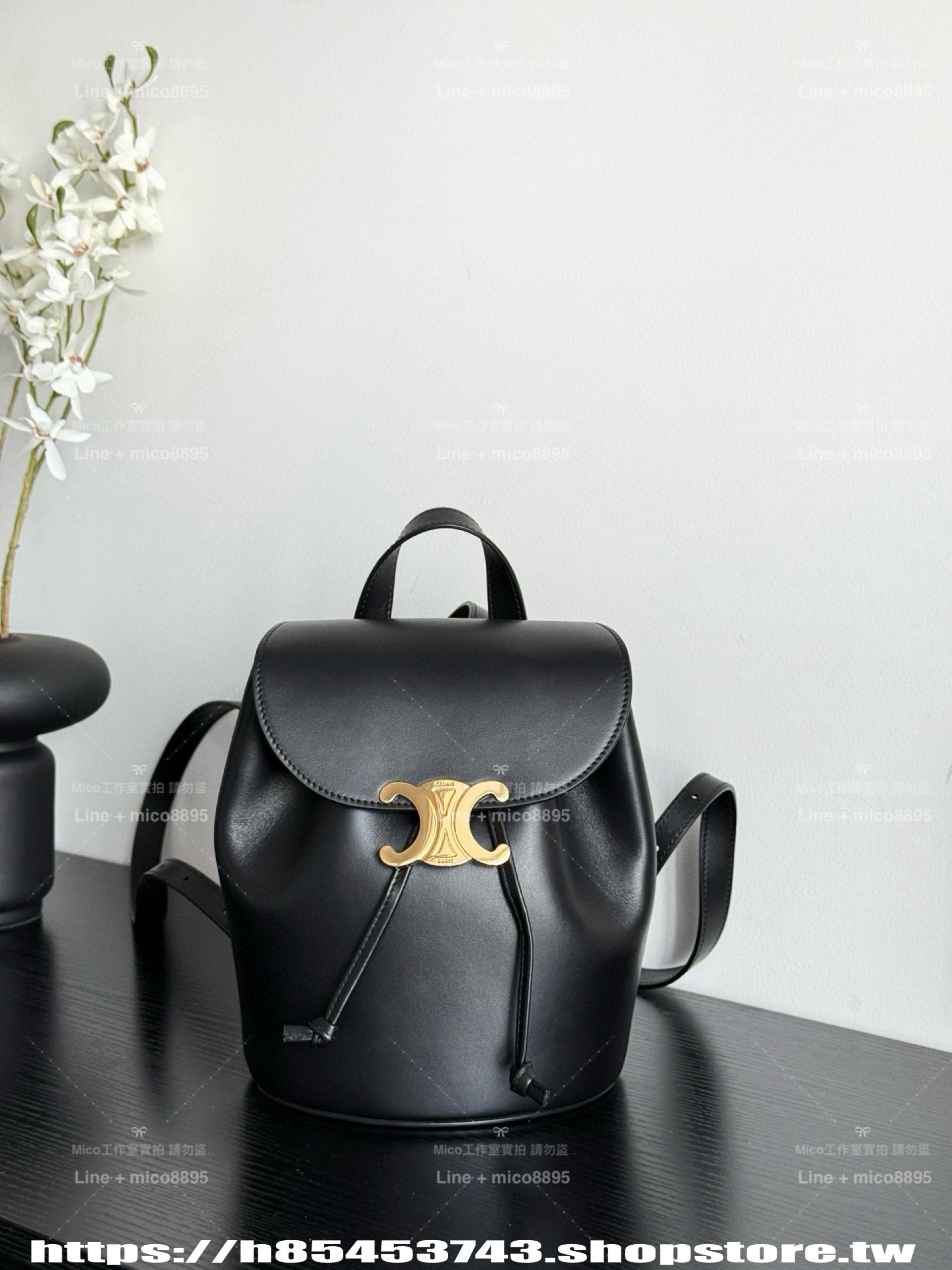 CELINE 全皮款/老花 Bonnie✨雙肩包 小書包 長25cm x 寬18cm x 深13cm