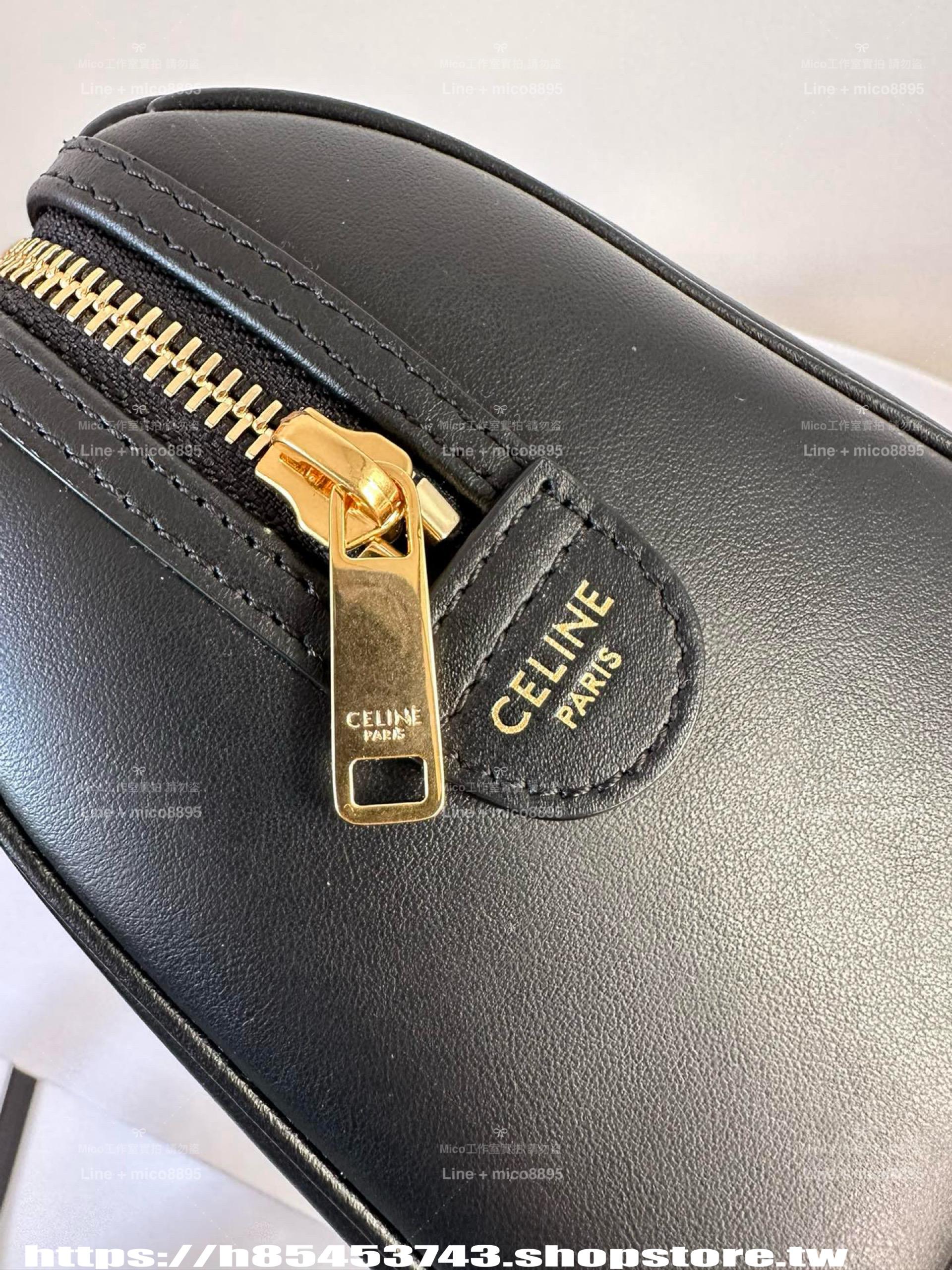 CELINE｜早春Cuir 全皮款黑色/棕色 Triomphe波士頓包/枕頭包/19cm