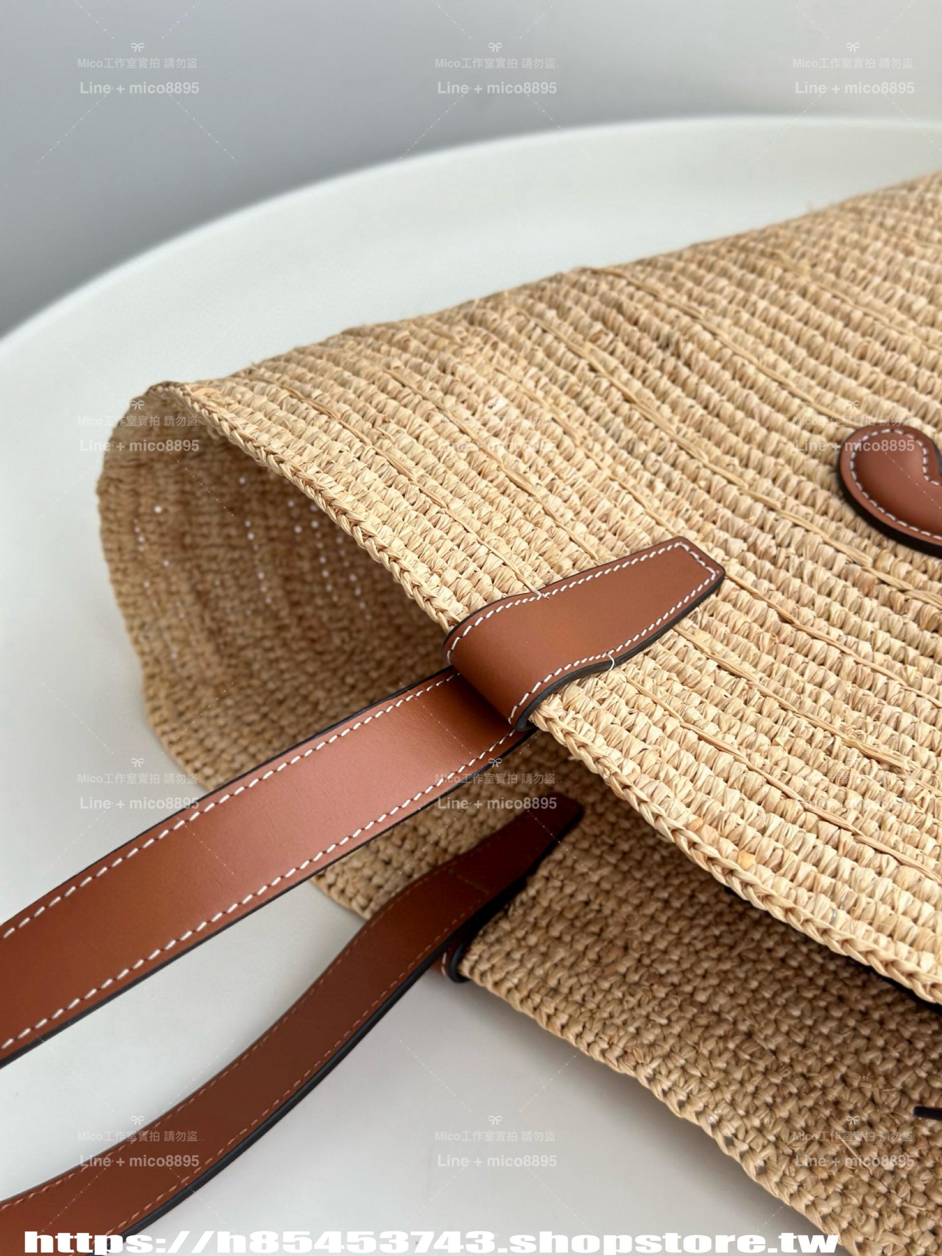 CELINE 夏日度假風系列 中號 可手提與肩背草編包購物袋 30cm
