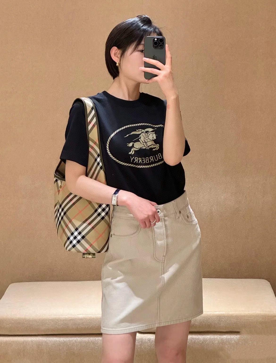 Burberry巴寶莉 25ss 早春戰馬短袖T恤上衣 粉色/黑色/白色