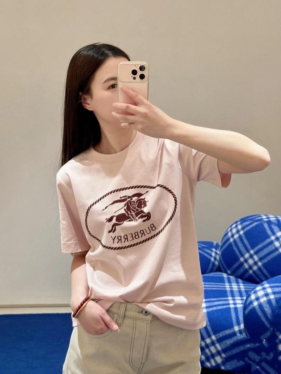 Burberry巴寶莉 25ss 早春戰馬短袖T恤上衣 粉色/黑色/白色