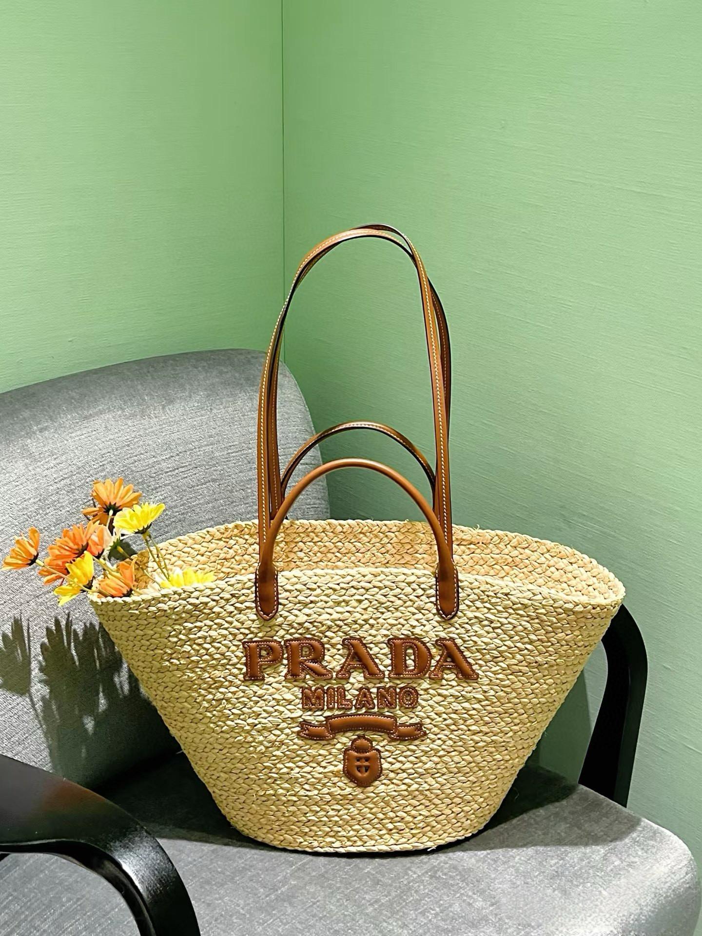 PRADA 經典夏日托特包 渡假風格肩背包 25cm