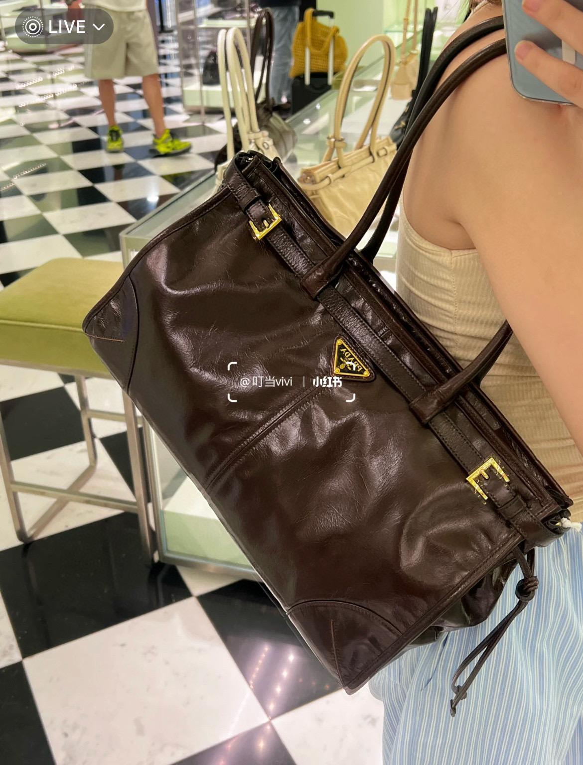 PRADA 大號 BONNIE Lux Soft手袋 可斜挎與手提 1BA433 38cm