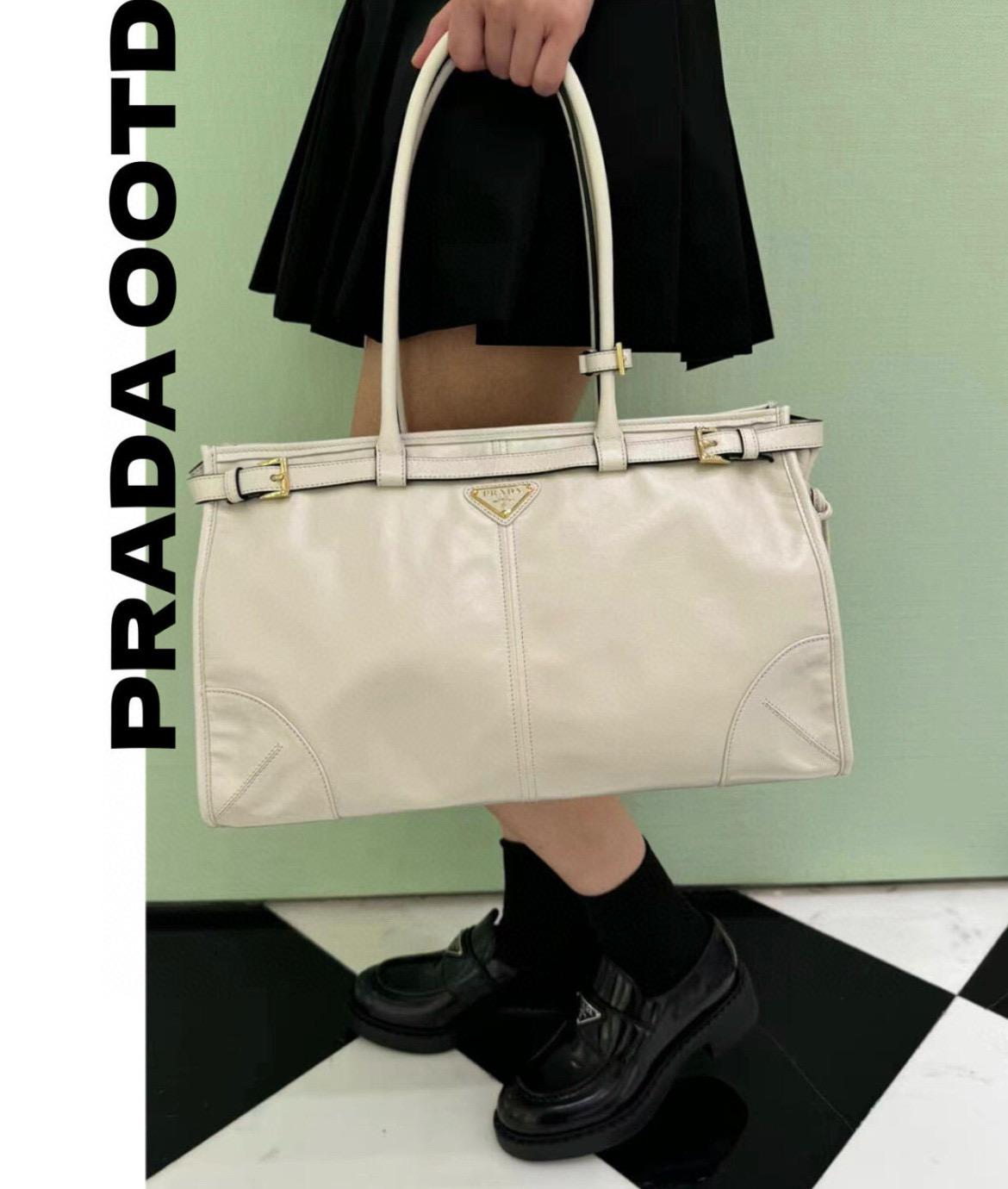 PRADA 大號 BONNIE Lux Soft手袋 可斜挎與手提 1BA433 38cm