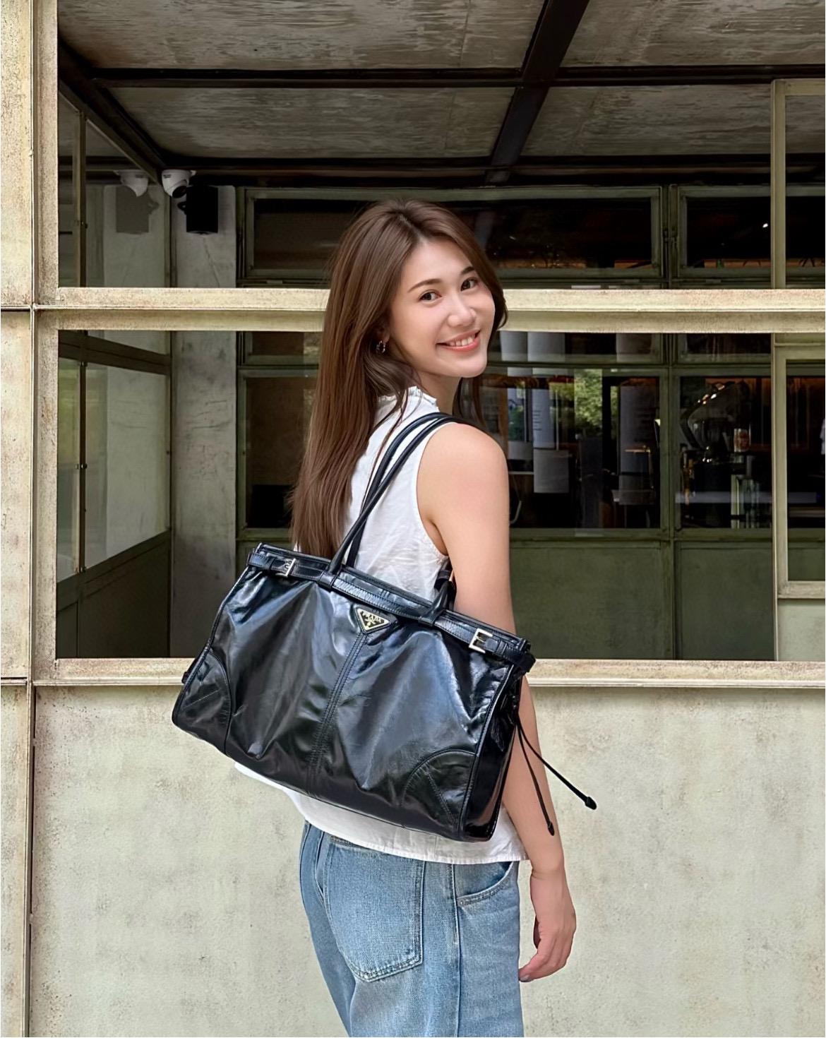 PRADA 大號 BONNIE Lux Soft手袋 可斜挎與手提 1BA433 38cm