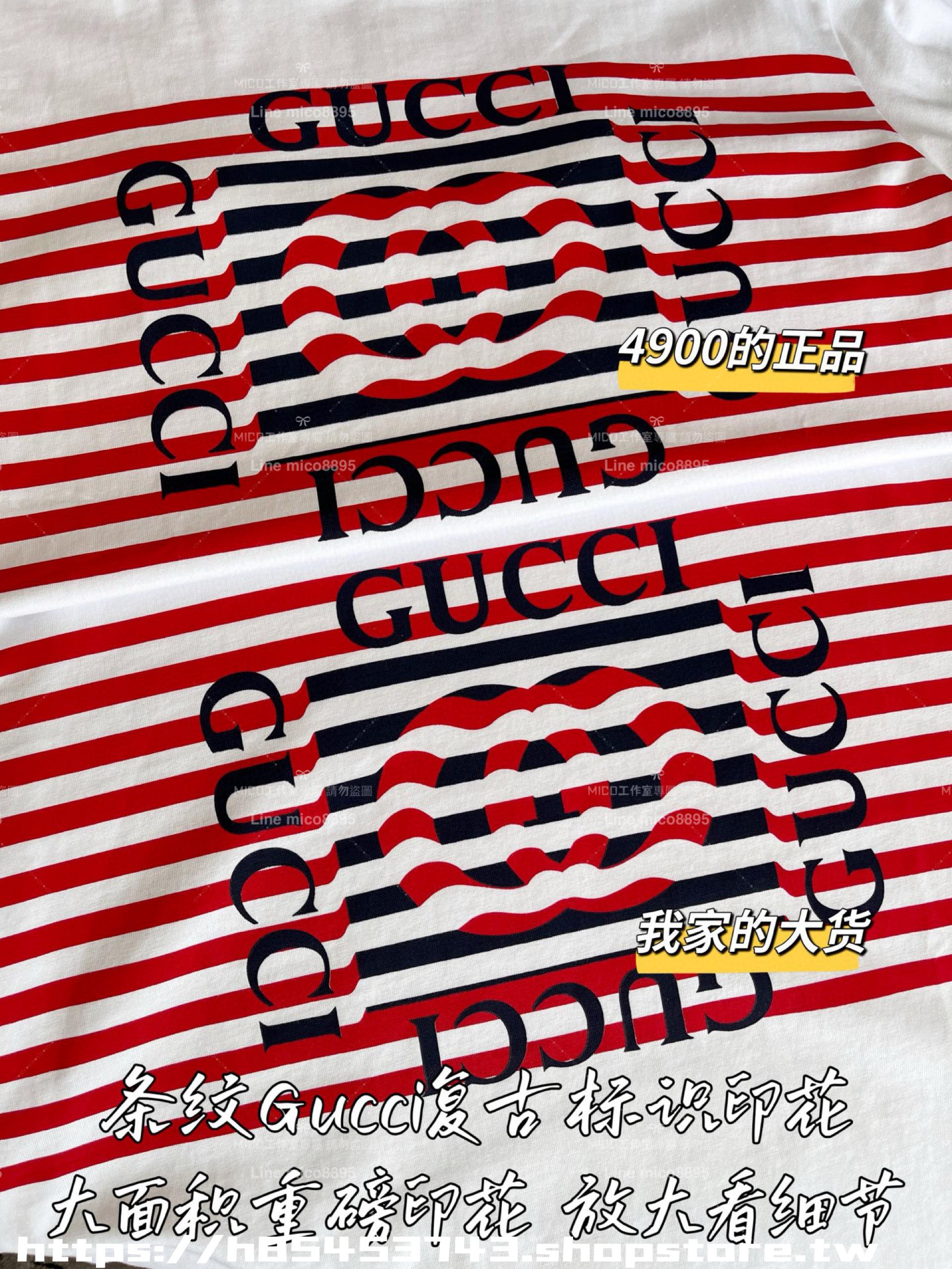 Gucci 古馳 25 早春基礎款 領口邊刺繡品牌字母短袖