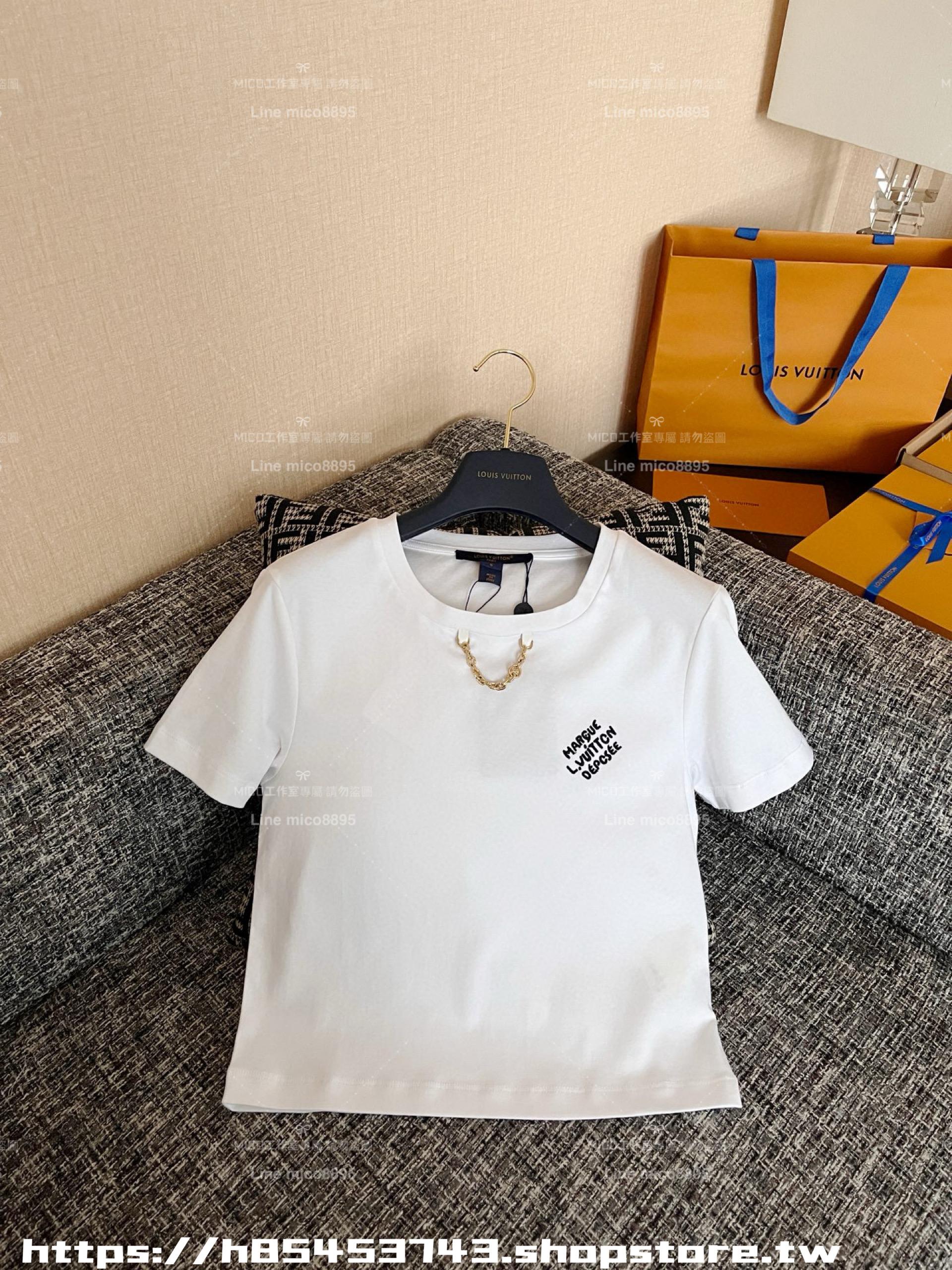 LV 25ss Resort渡假系列 基礎款 字母鏈條短版上衣 百搭款