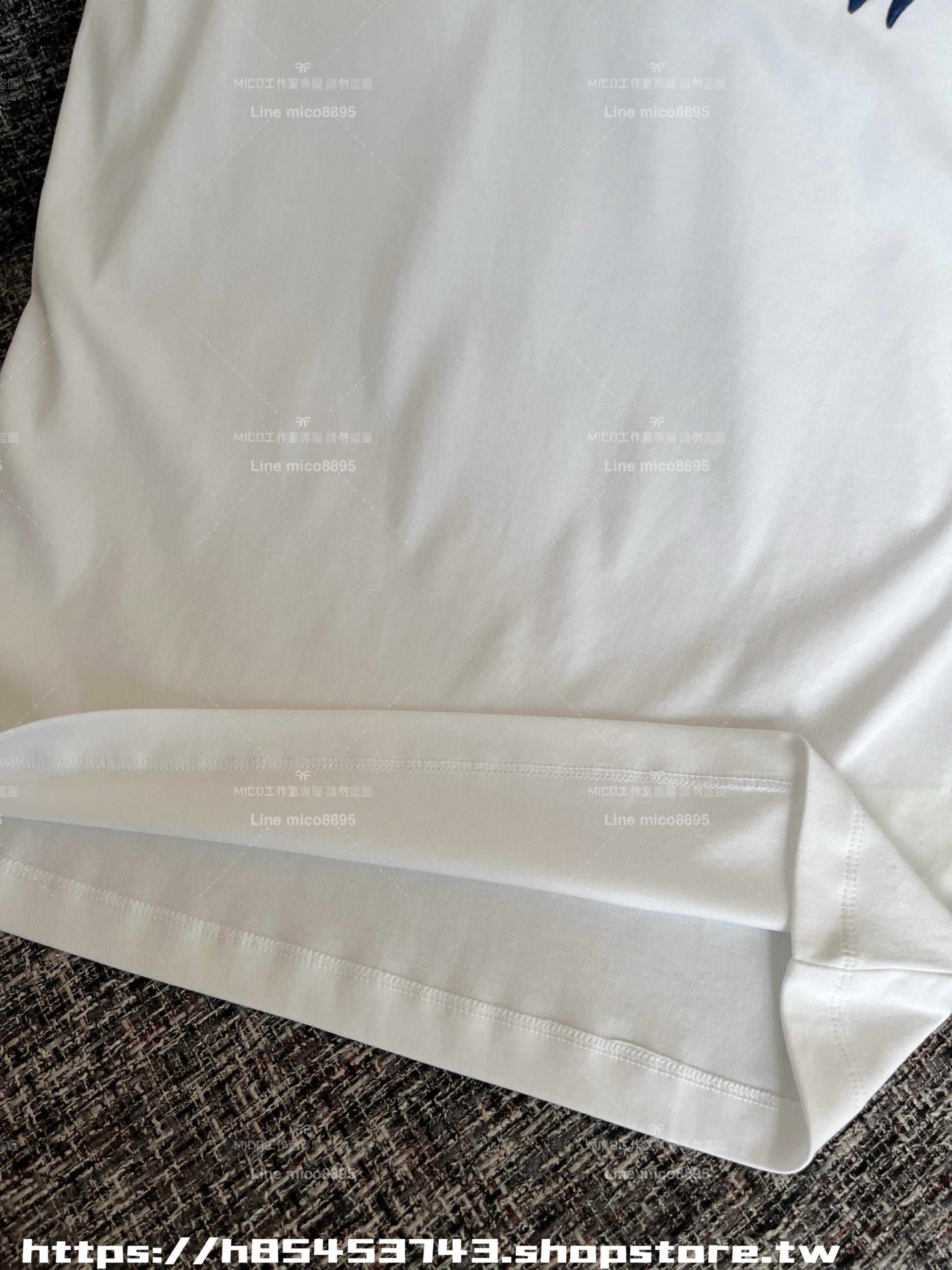 LV 25ss Resort渡假系列 深藍字母刺繡T恤上衣/短袖圓領上衣
