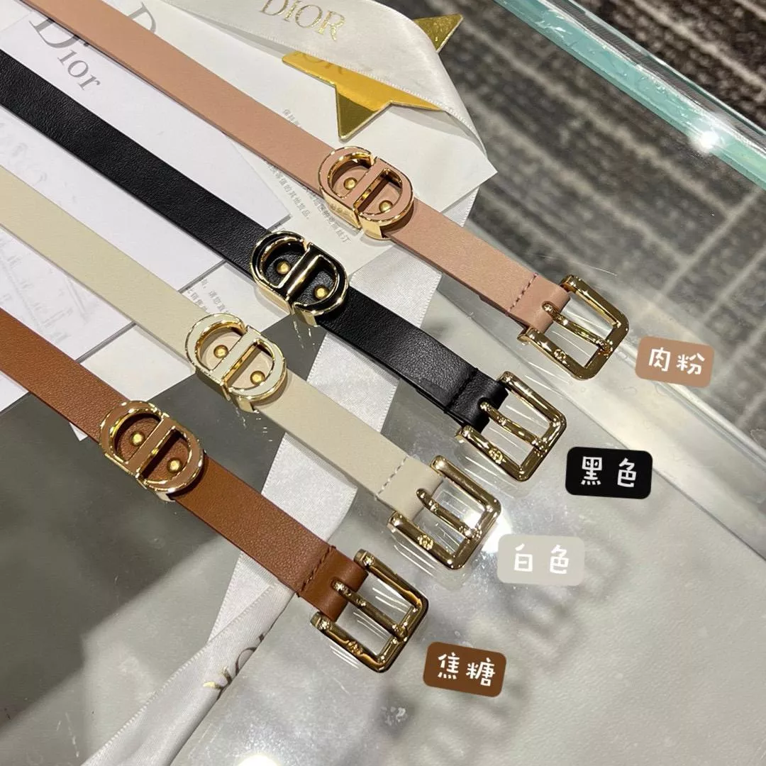 DIOR｜1.5cm CD琺瑯扣腰帶/皮帶 細款腰帶 四個色