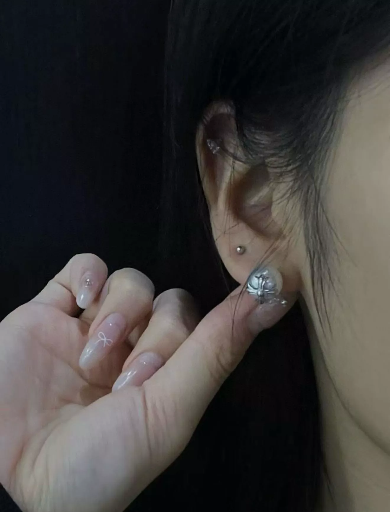 𝐶ℎ𝑟𝑜𝑚𝑒 𝐻𝑒𝑎𝑟𝑡𝑠✖️mikimoto 聯名系列【純銀珍珠耳釘】復古雕花立體造型・簡約高級日常配飾