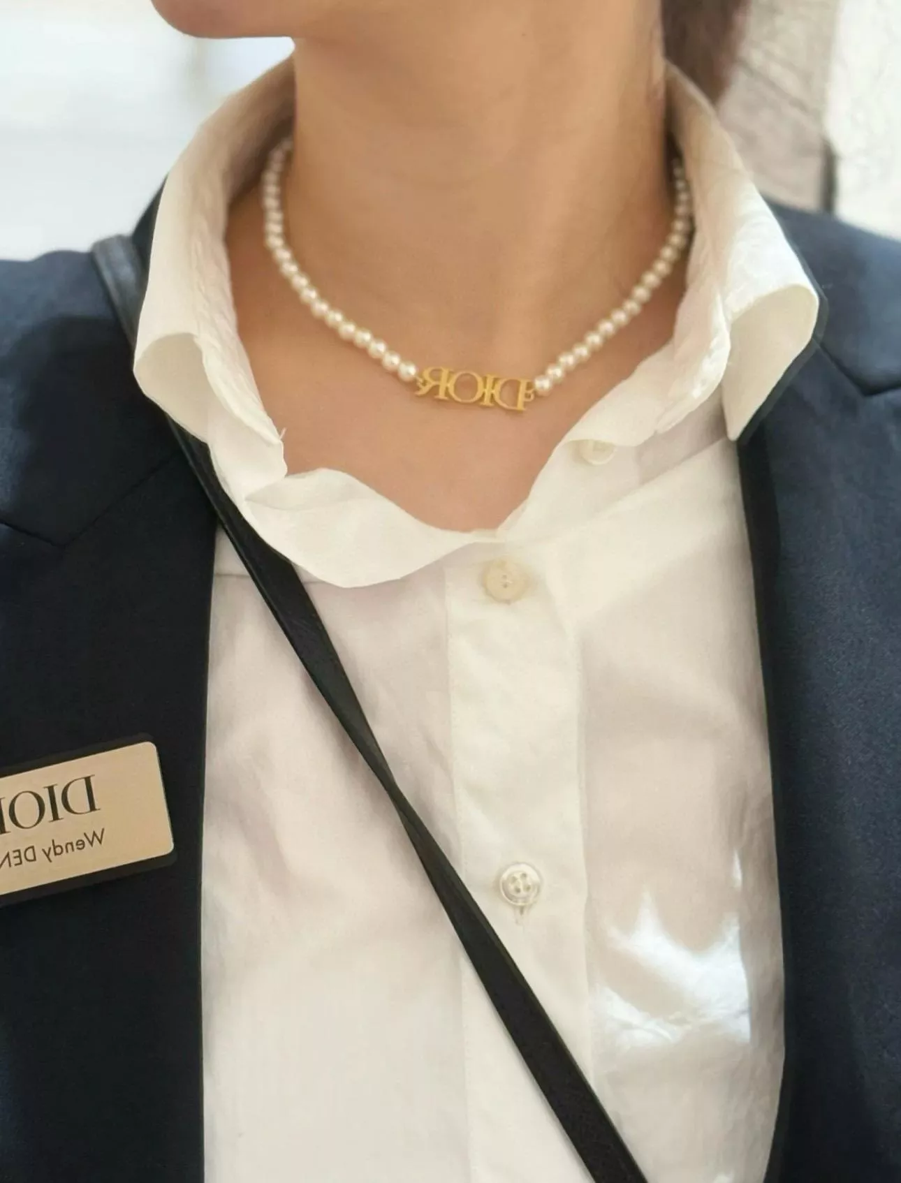 DIOR 珍珠字母風格項鍊｜簡約優雅｜日常百搭設計