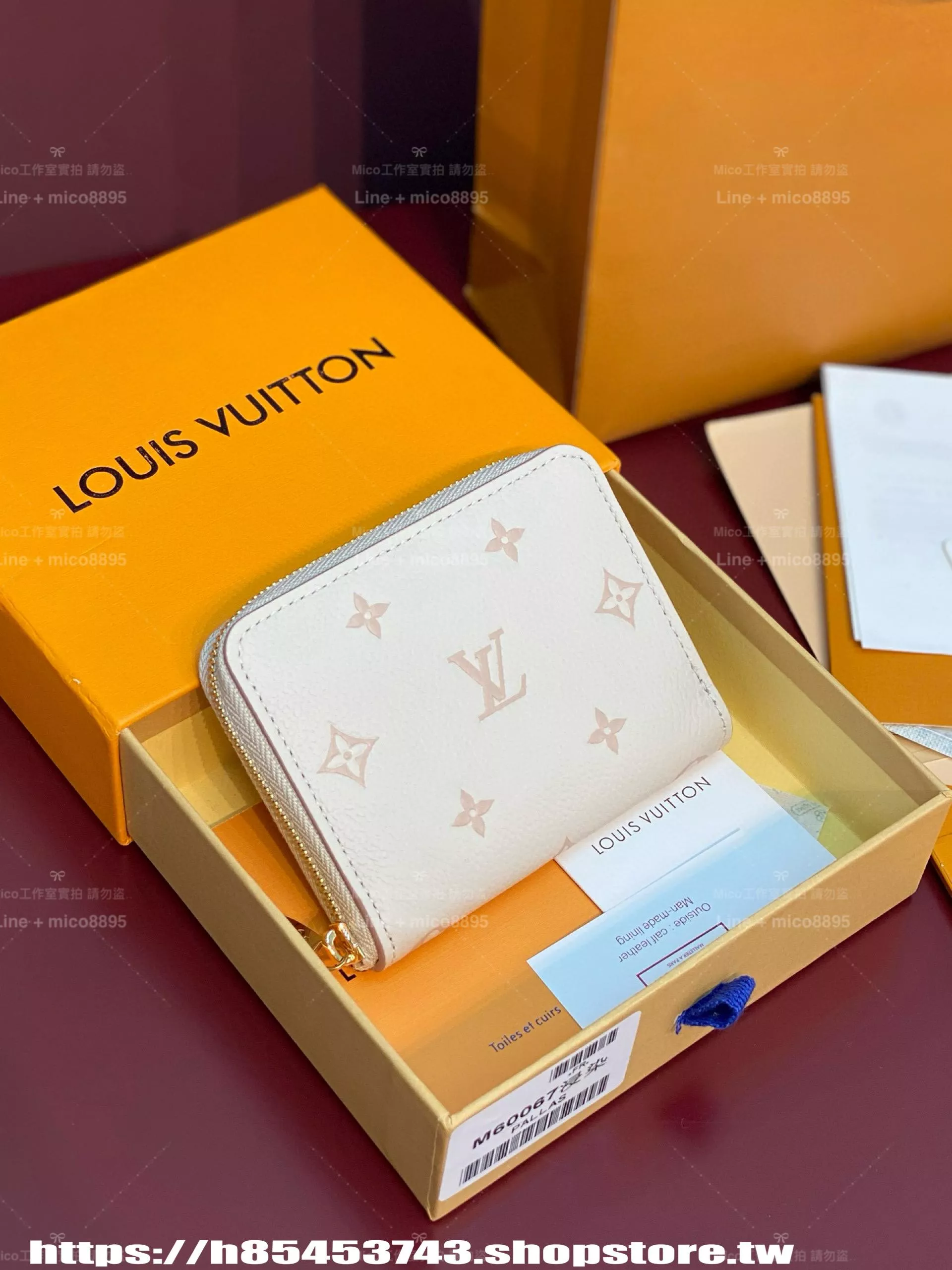LV M14563 ｜Victorine 拉鍊零錢包｜柔霧粉 Monogram壓紋｜法式壓印牛皮