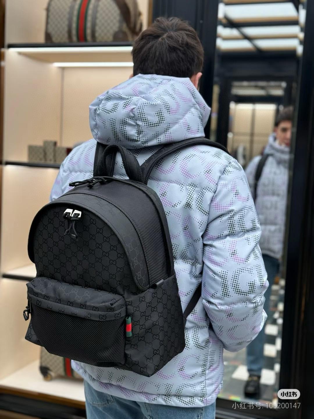 GUCCI Nexus 雙肩後背包｜黑色輕量尼龍款｜82636 | Mico高端訂製