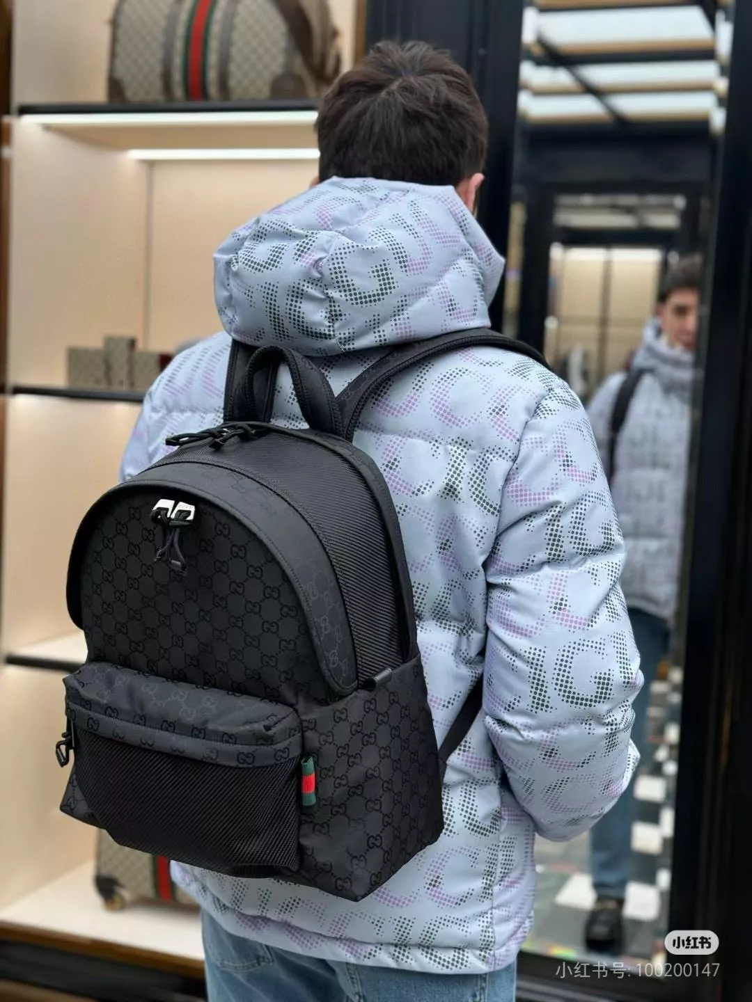 GUCCI Nexus 雙肩後背包｜黑色輕量尼龍款｜82636