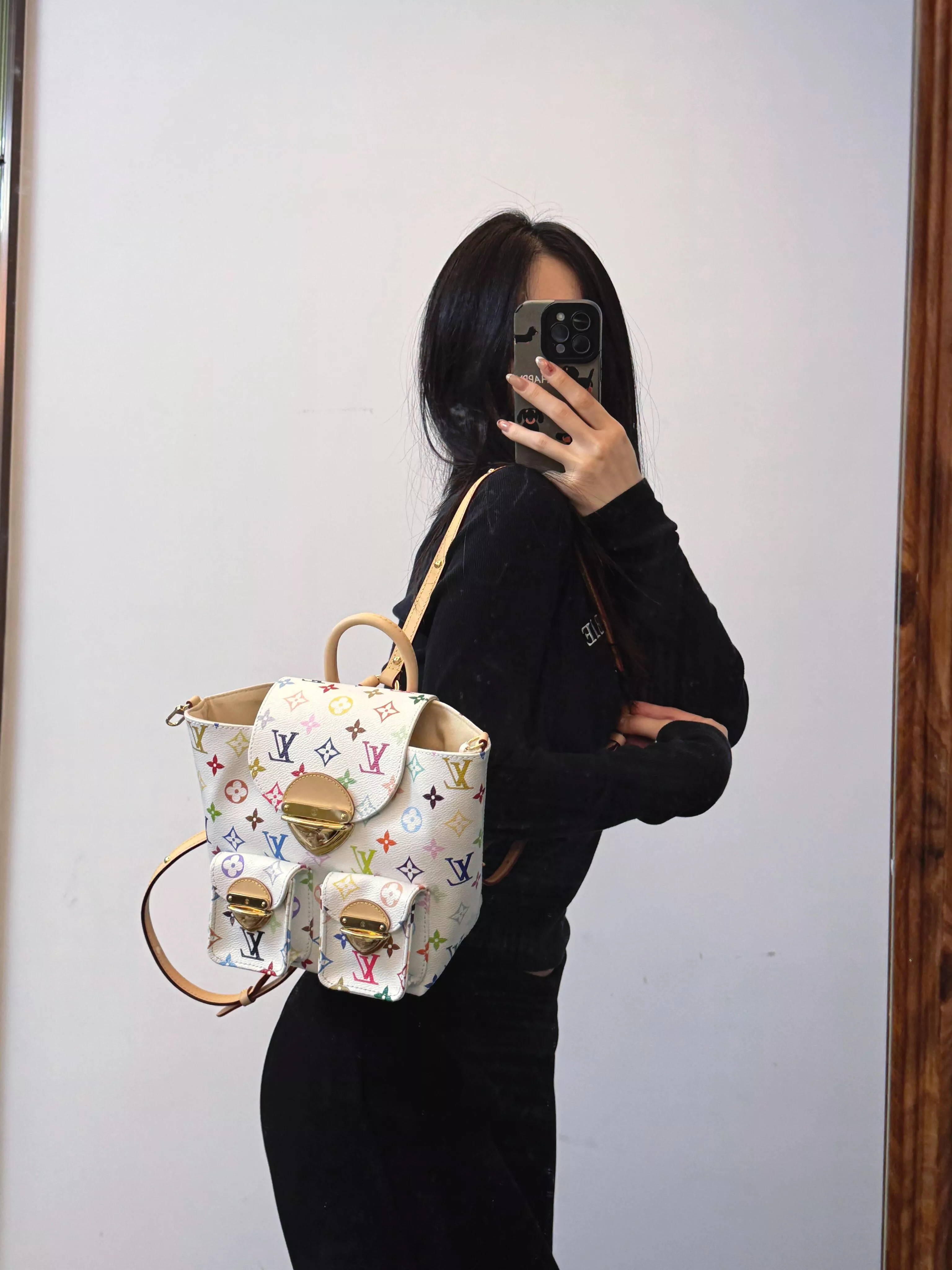 LV × 村上隆 VENICE 彩色老花雙肩包 M13081｜經典聯名
