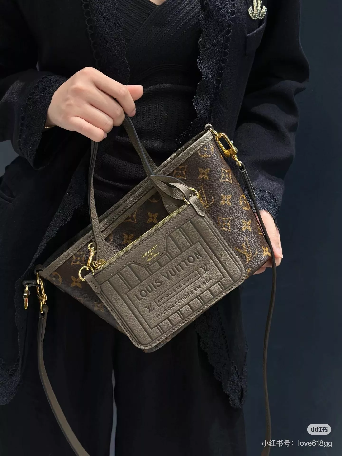 LV Neverfull BB M12109｜雙材質拼接 mini 托特包