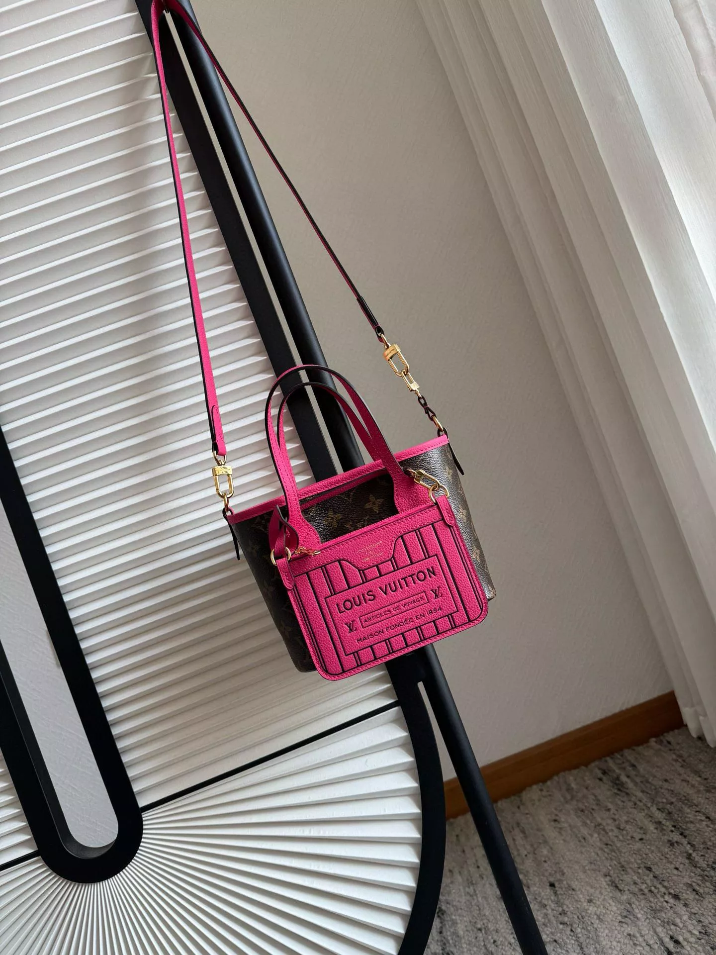 LV Neverfull BB M12106｜雙材質拼接 mini 托特包