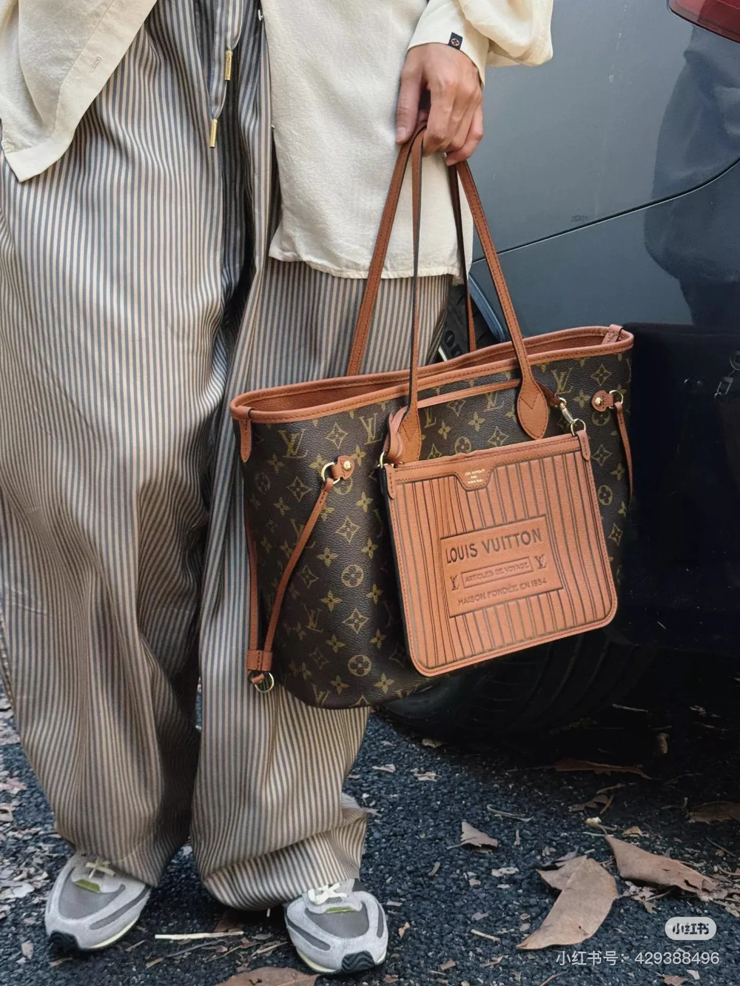 LV Neverfull 中號雙面托特包｜M12061 棕褐色・附拉鍊內袋・人氣百搭款