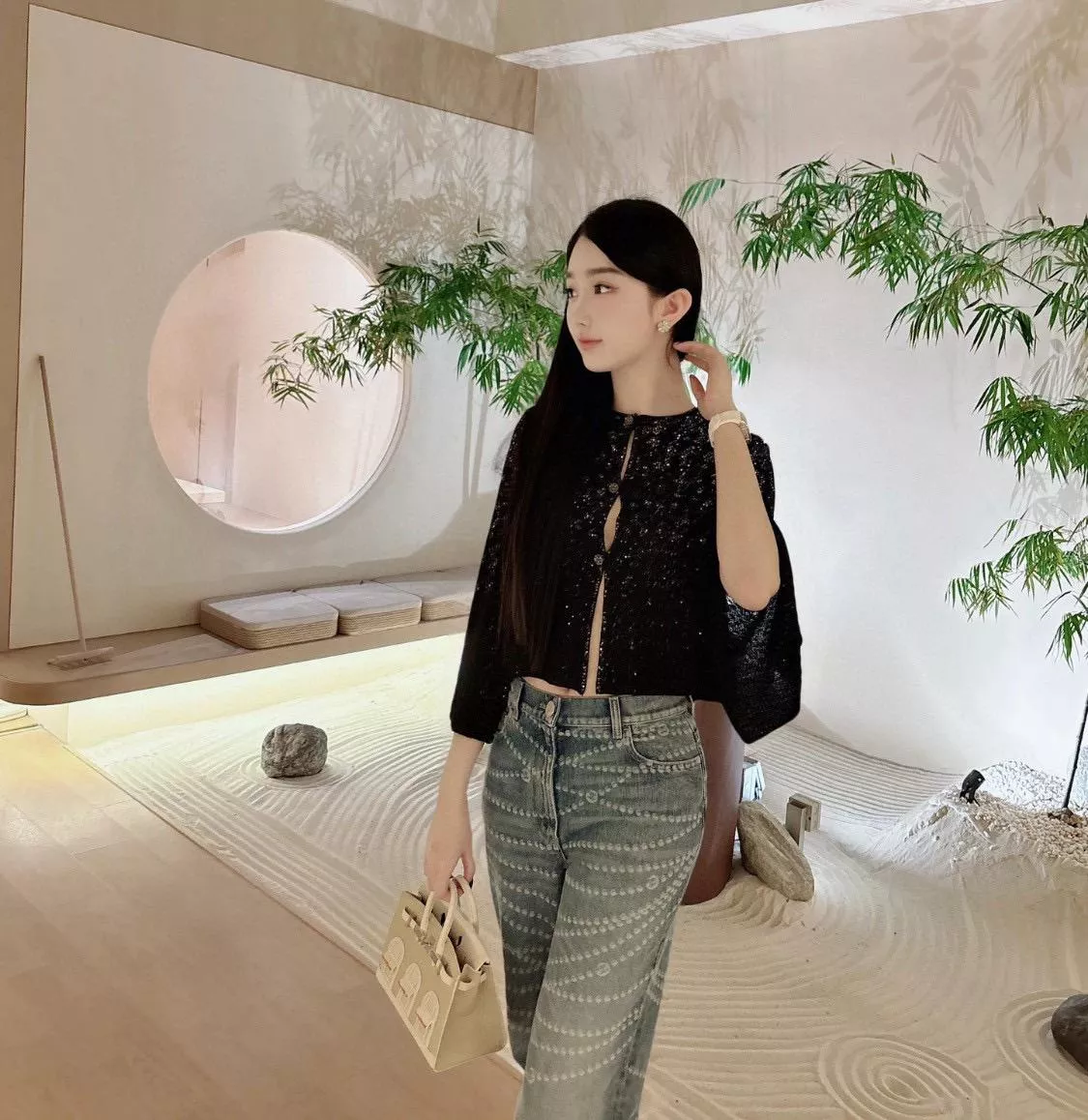 CHANEL 25P 珠片絲線開衫・閃耀飛織提花罩衫・36/38/40碼