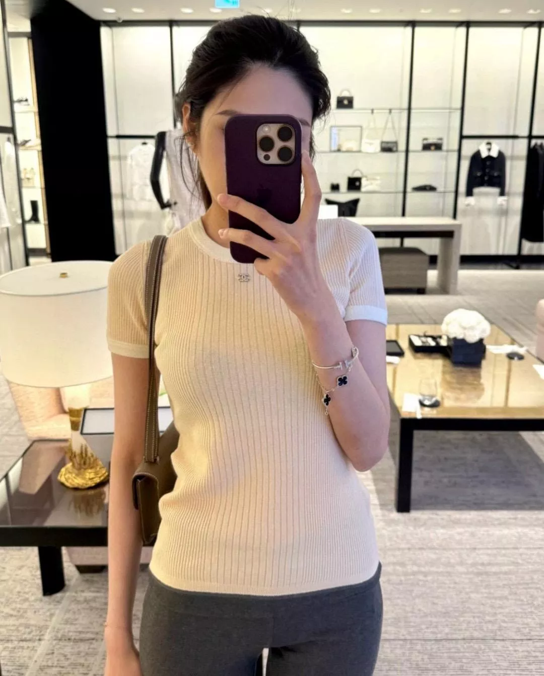 Chanel 沙灘系列 基礎款 夏季輕盈修身針織T恤・橘粉色・16針精梳棉・36/38/40