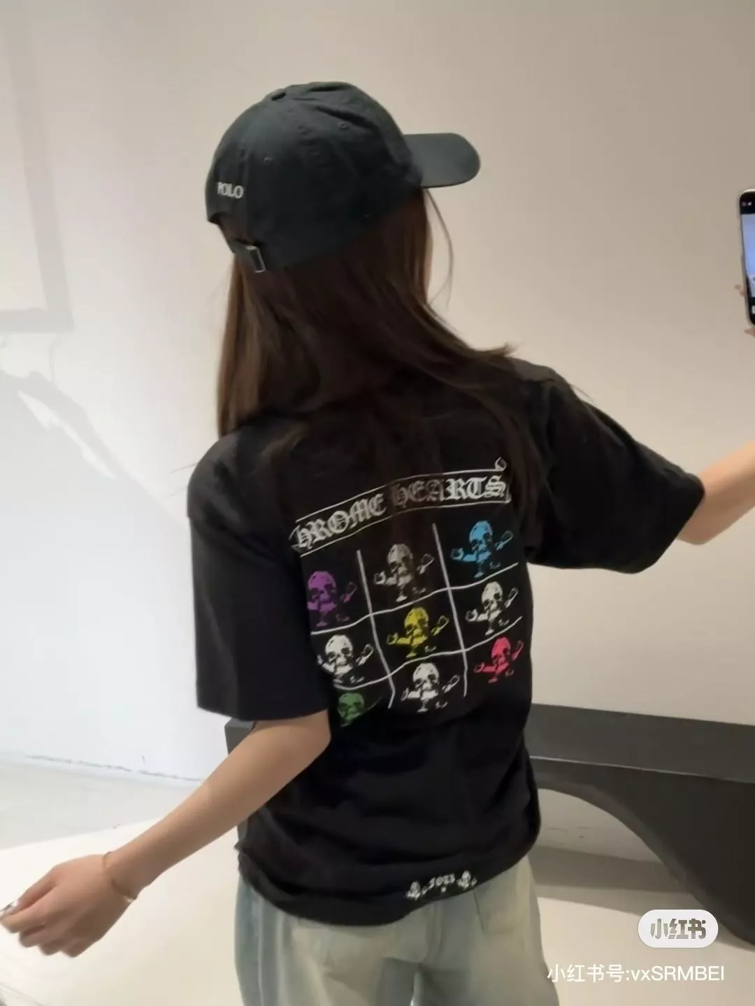 克羅心 聯名 骷髏印花九宮格短袖Tee｜街頭風 男女同款