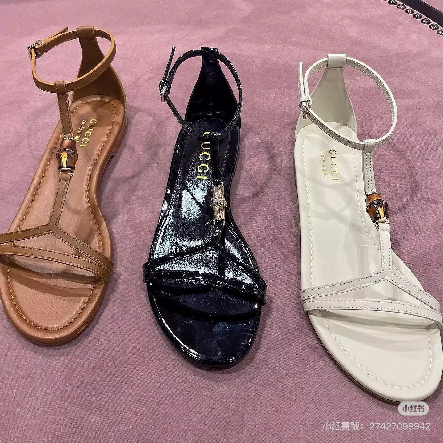 GUCCI 夏日竹節感夾趾涼鞋｜一字細帶款｜真皮大底設計｜35-42號可選