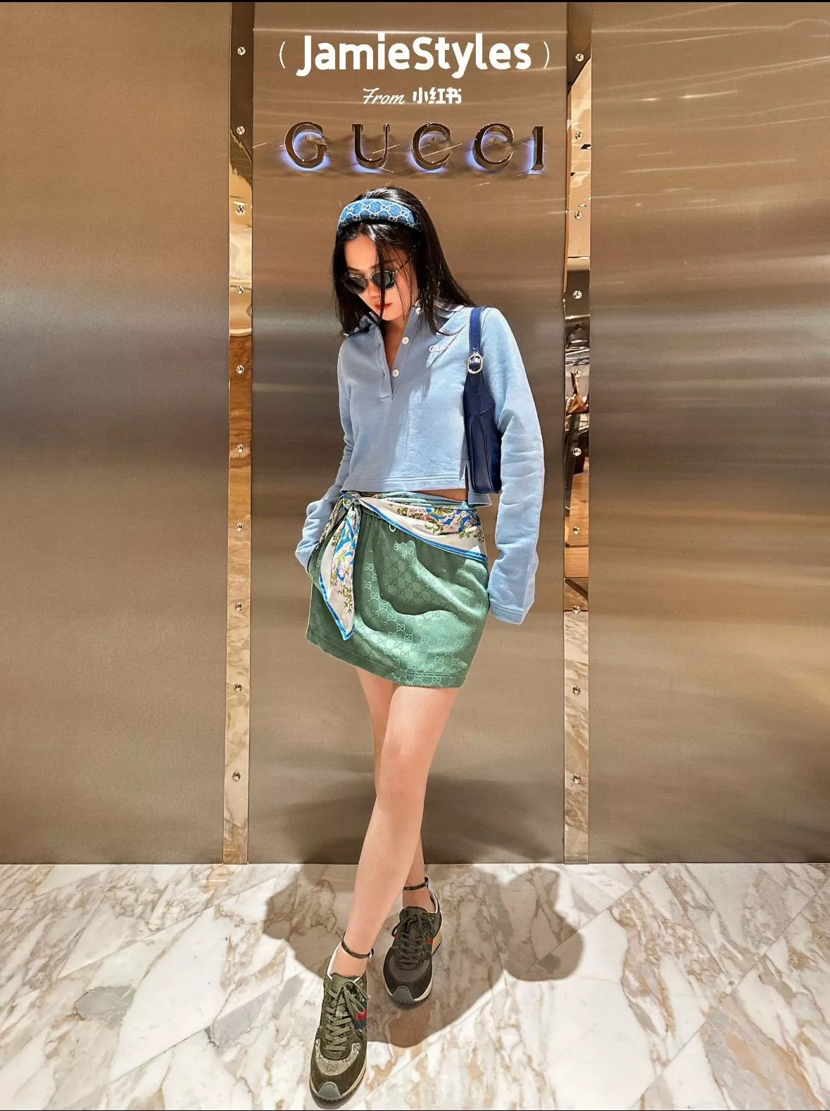 Gucci 2025春夏 Re-Motion 軍綠色 厚底休閒運動鞋 ｜厚底增高・舒適機能感