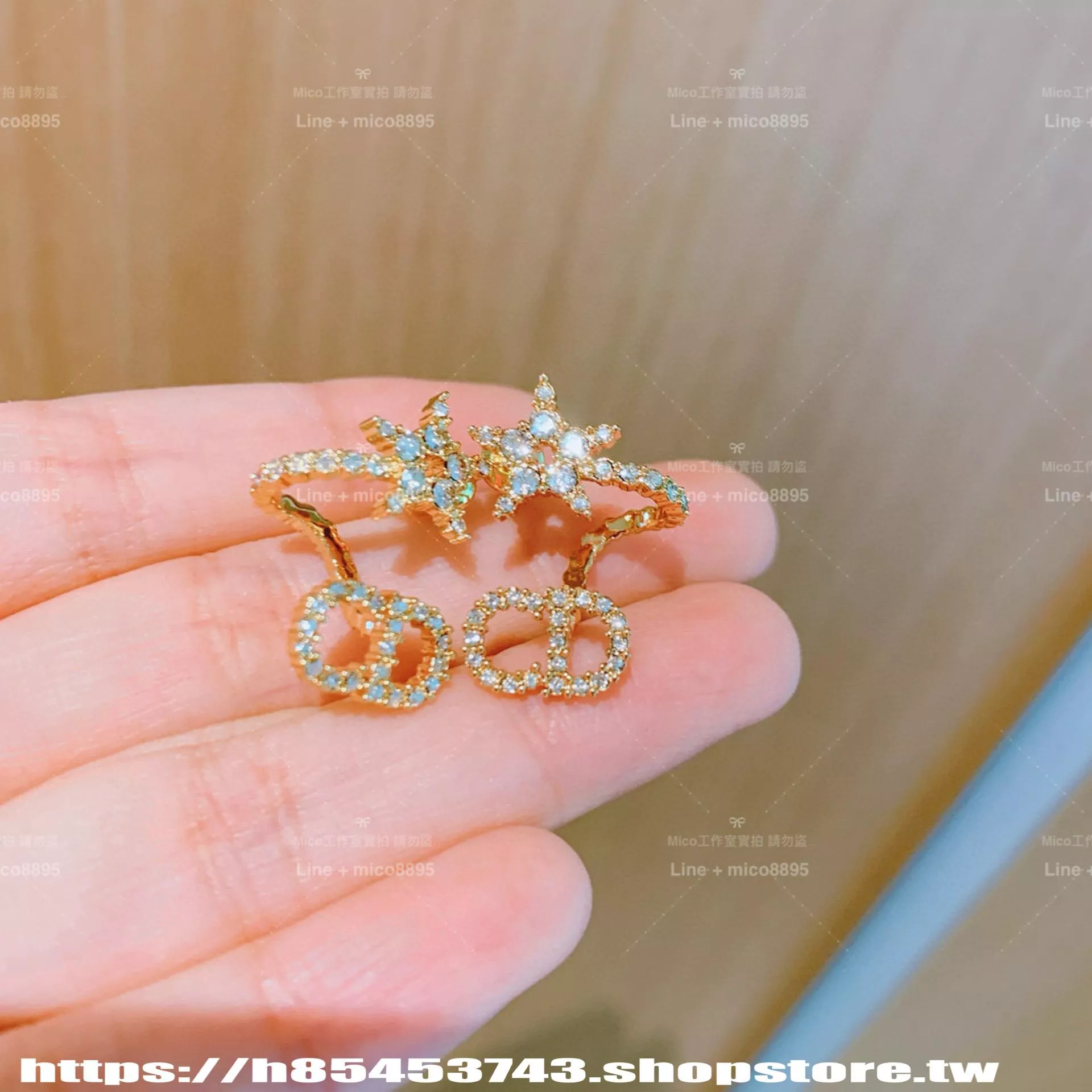 CD星星水鑽小耳釘｜96顆魅影水鑽｜閃耀精緻小巧款