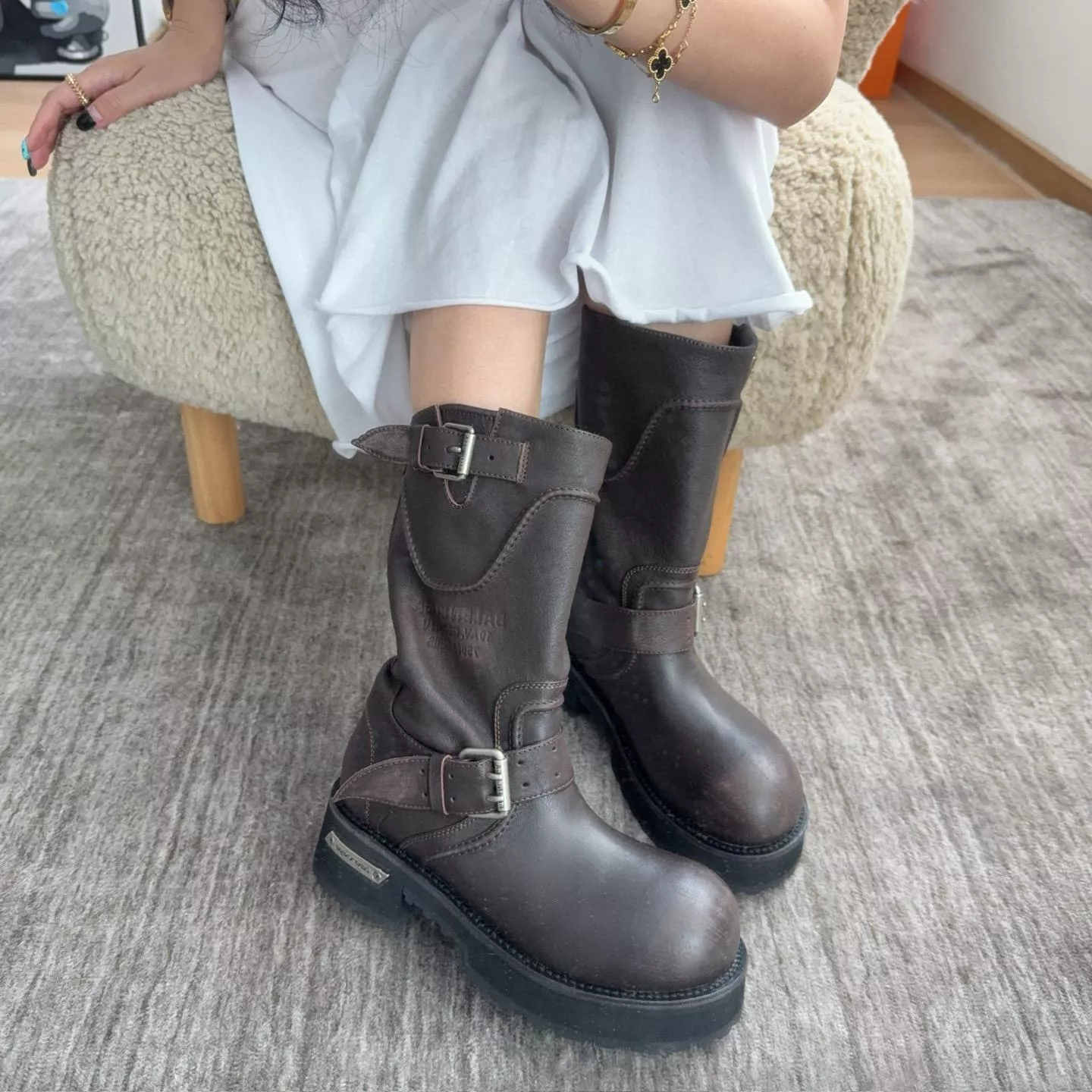 Balenciaga 深咖啡色 Venom Boots 毒液靴 暗黑機能風 厚底馬丁中筒靴 男女款 35-46
