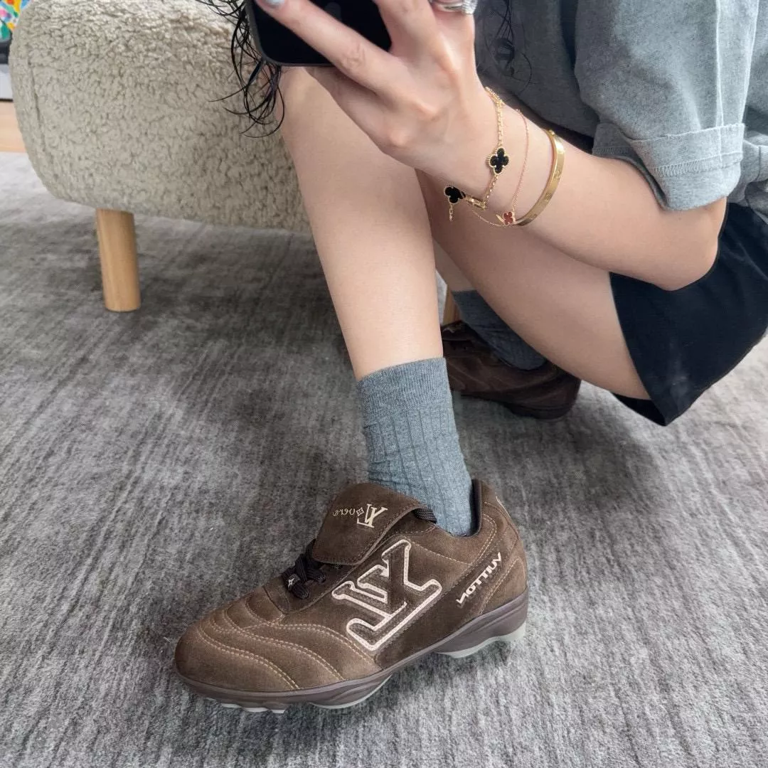 Footprint 系列｜深咖啡色 絨面復古翻蓋足球運動鞋 情侶款/男鞋/女鞋 35-44