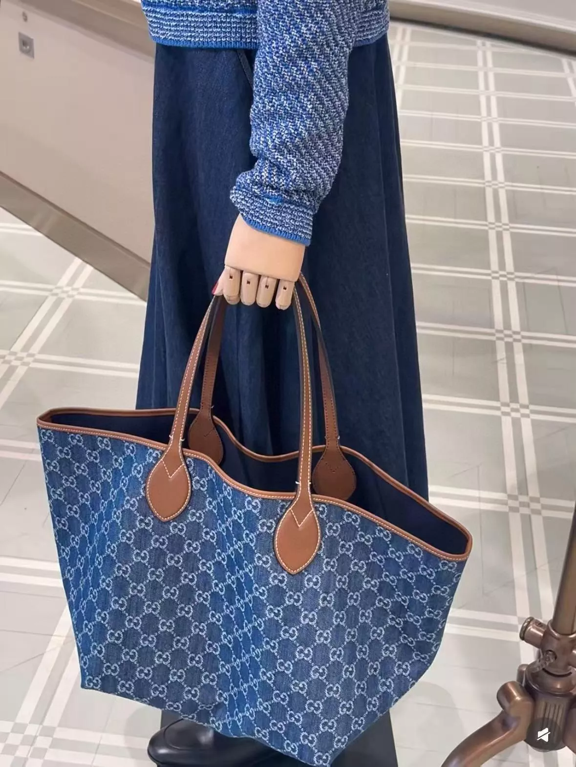 Gucci 深牛仔 Totissima 托特包 型號 837190 30.5cm