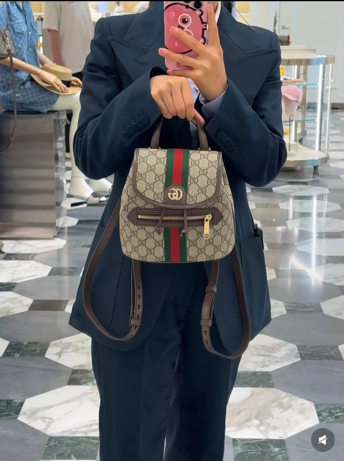 GUCCI Ophidia Mini 雙肩背｜Supreme 拼接牛皮 型號836854