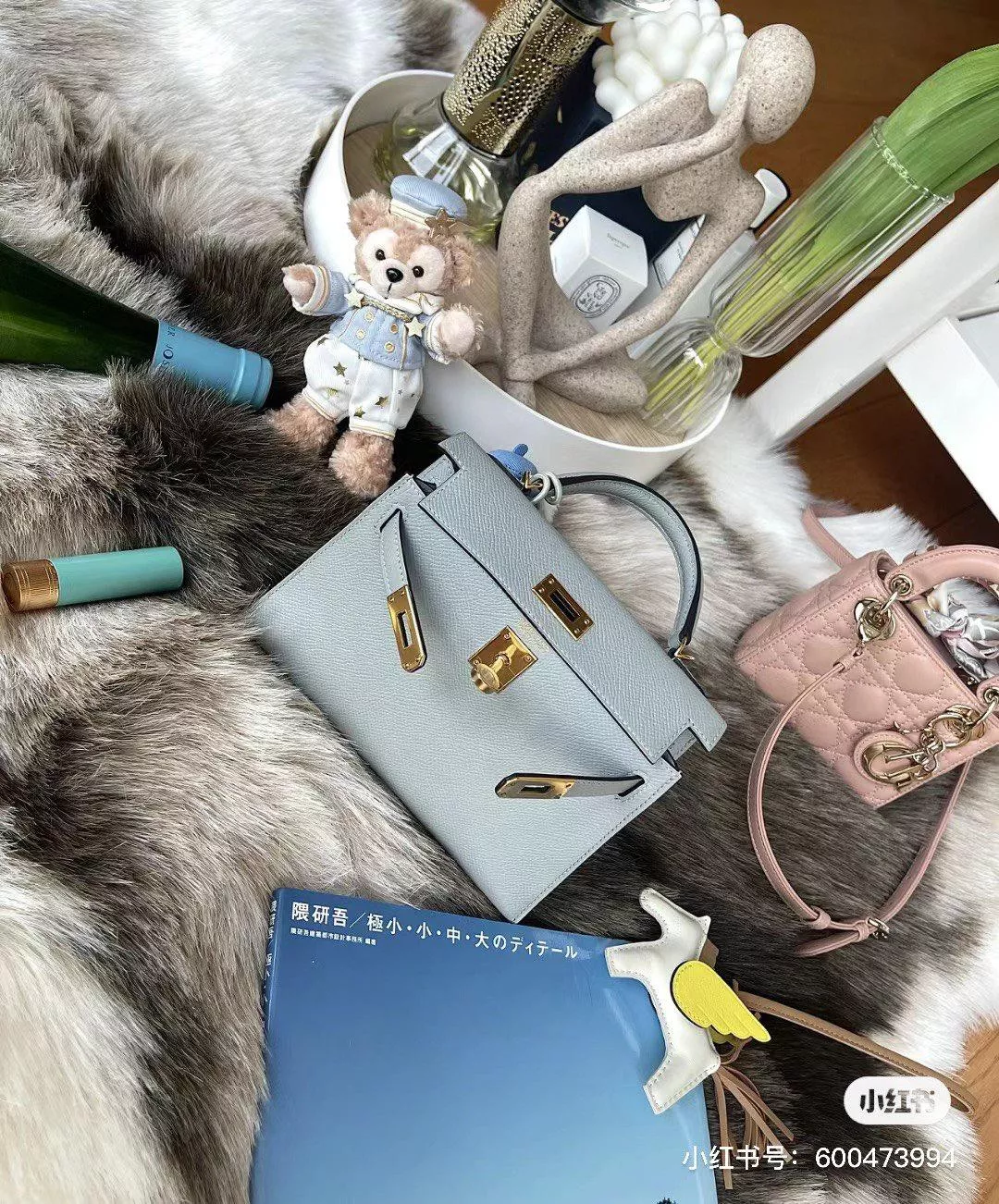Hermès 冰川灰色 Epsom皮 金釦 Kelly II Mini 19cm